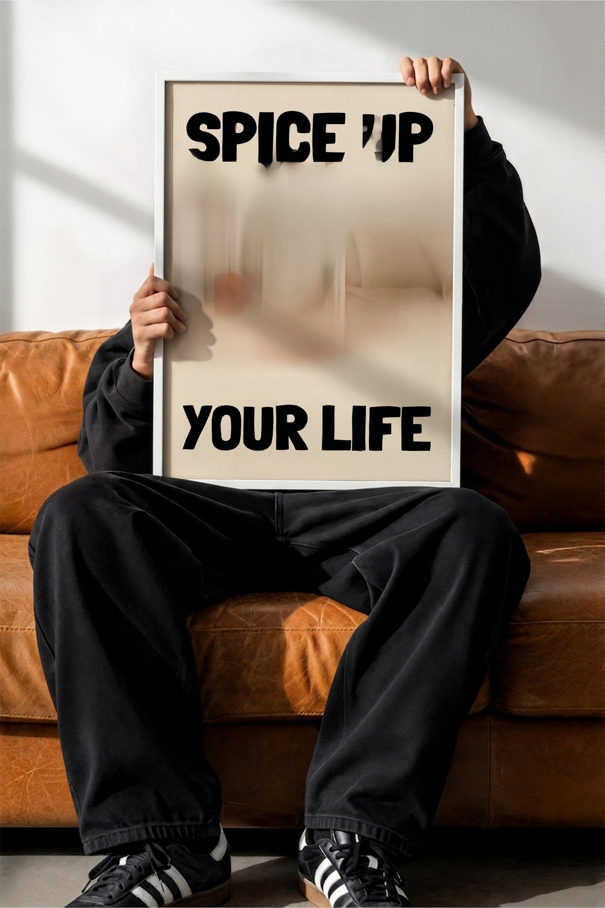 Baharatla Hayatını Renklendir Yazısı Poster – Beyaz Çerçeveli Tablo