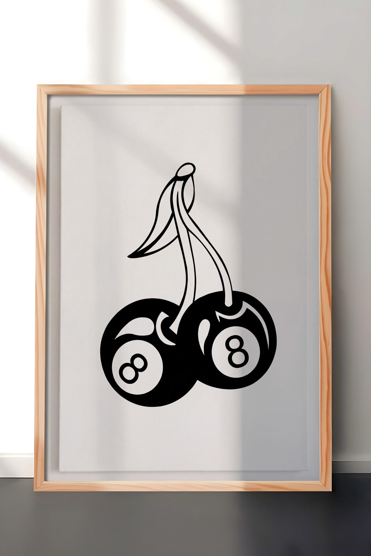 Bilardo Topu Kirazlar Poster – Ahşap Çerçeveli Tablo