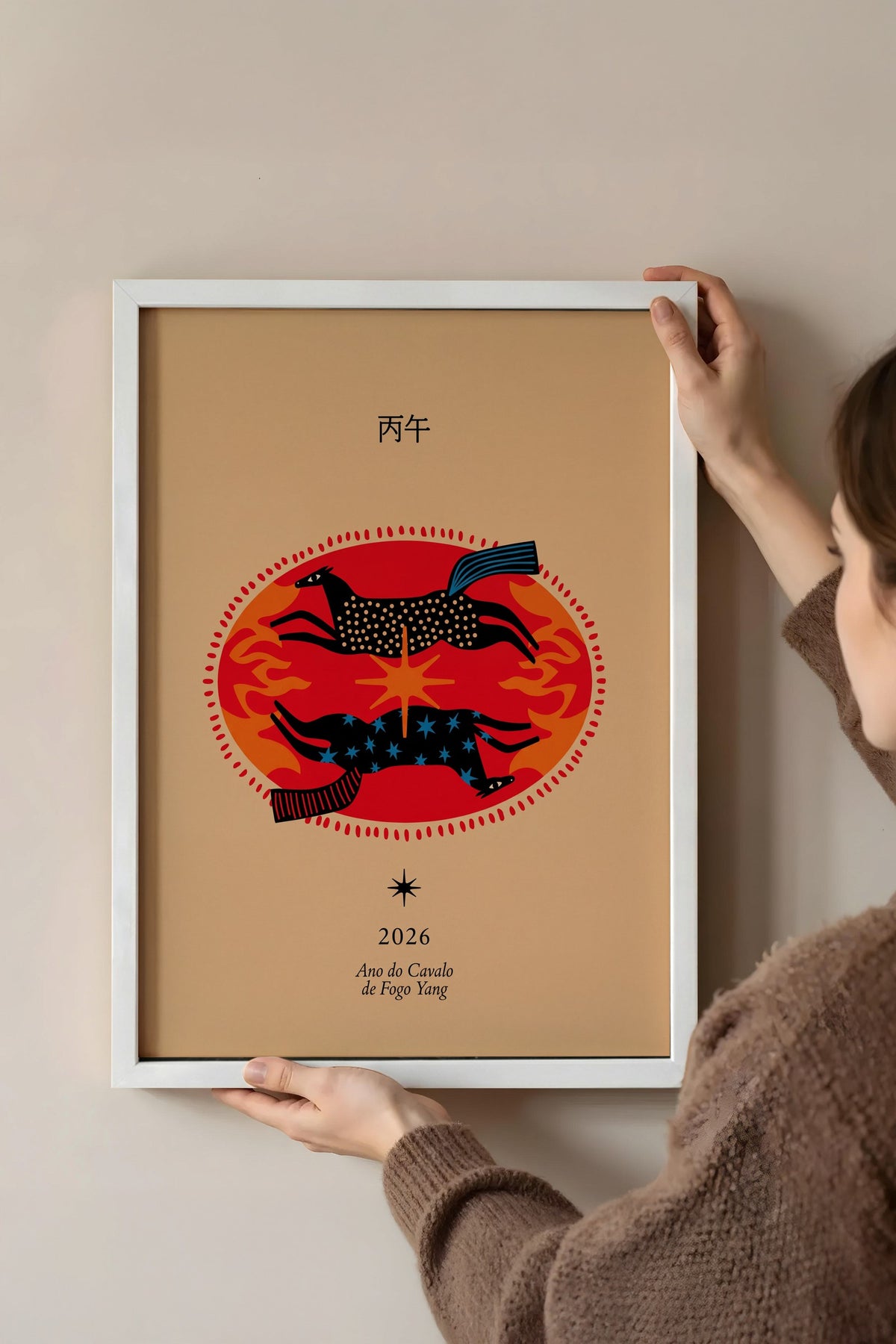 Ateş Atının Yıldızları Poster – Beyaz Çerçeveli Tablo