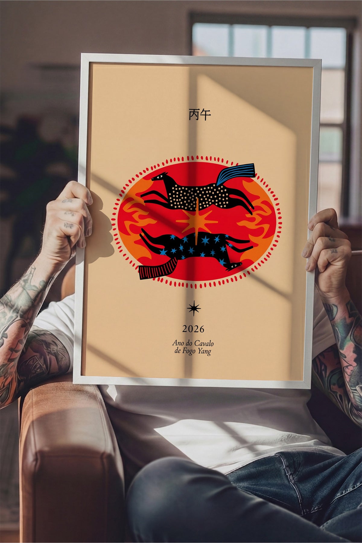 Ateş Atının Yıldızları Poster – Beyaz Çerçeveli Tablo