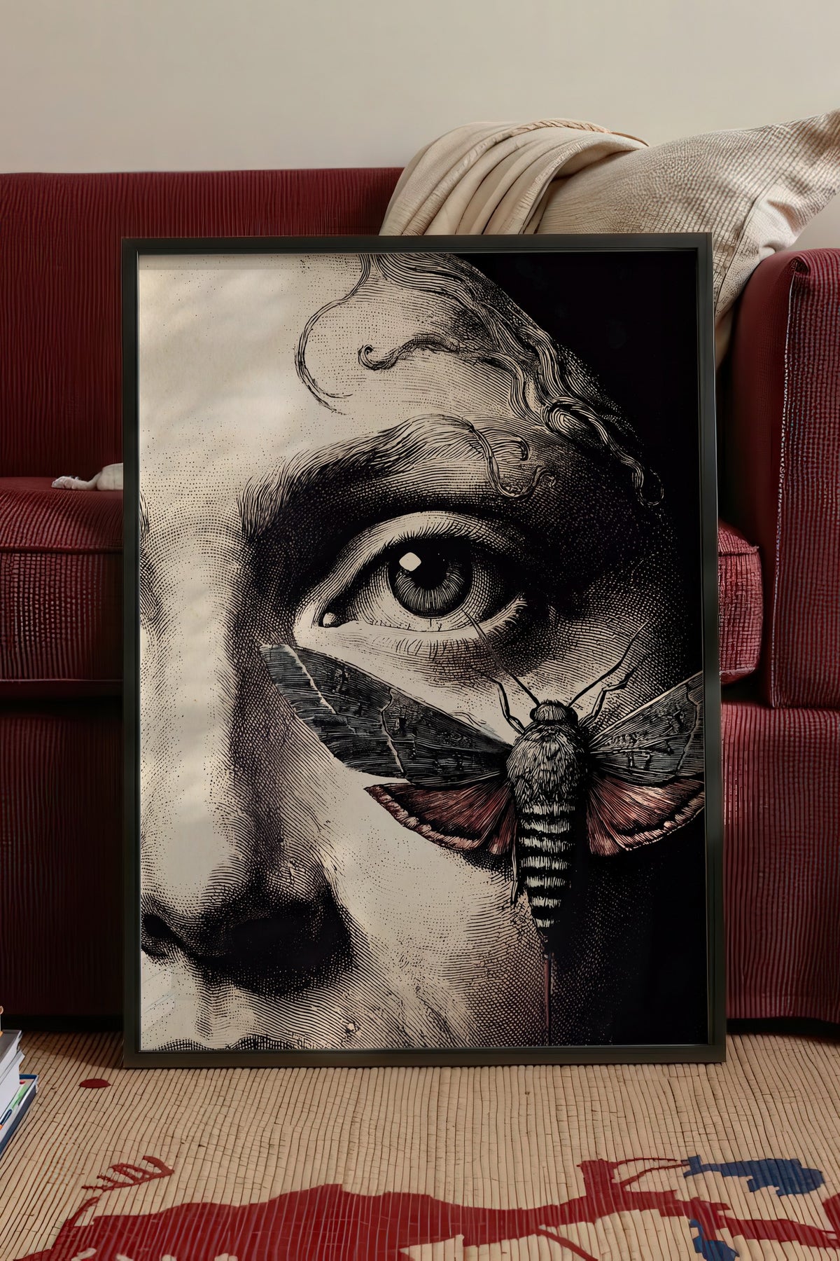 Göz ve Güve Poster – Siyah Çerçeveli Tablo