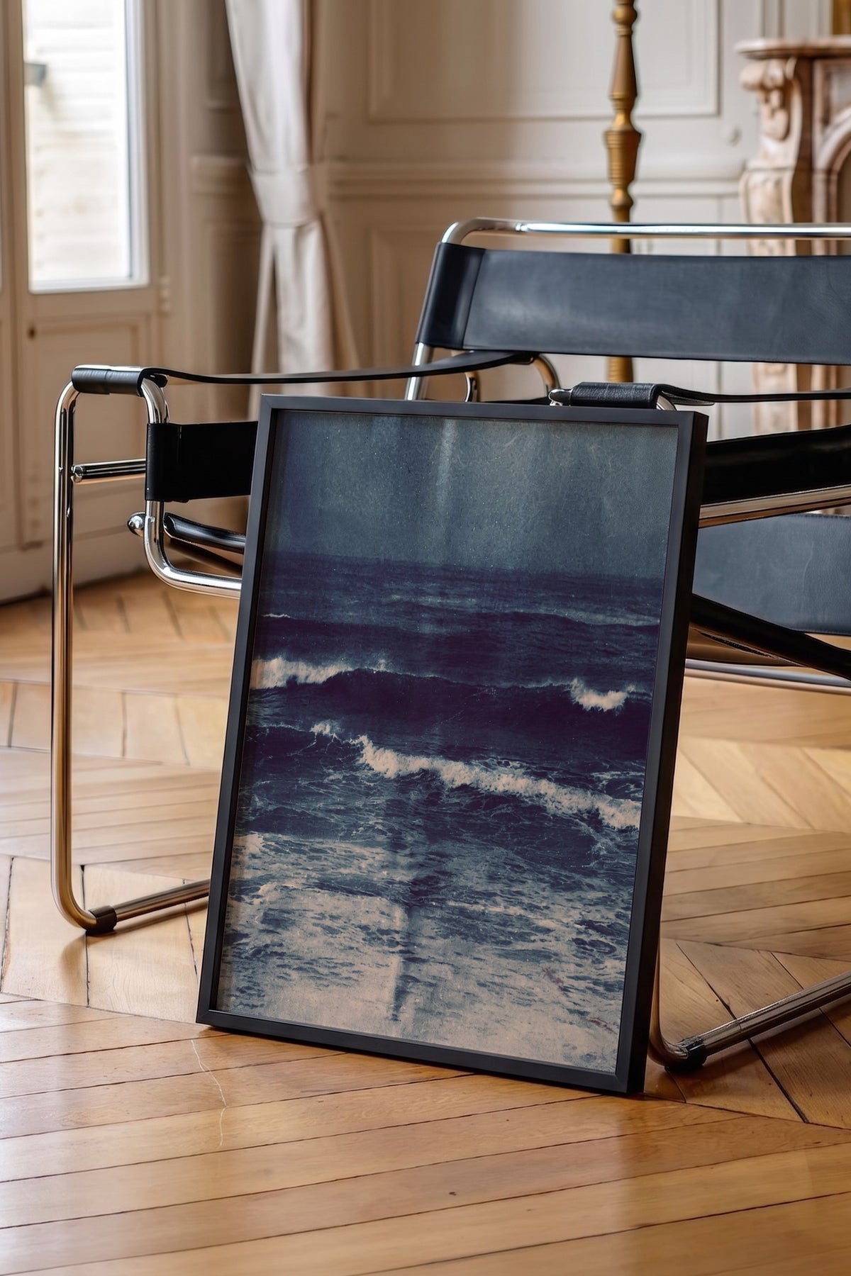 Fırtınalı Deniz Manzarası Poster – Siyah Çerçeveli Tablo