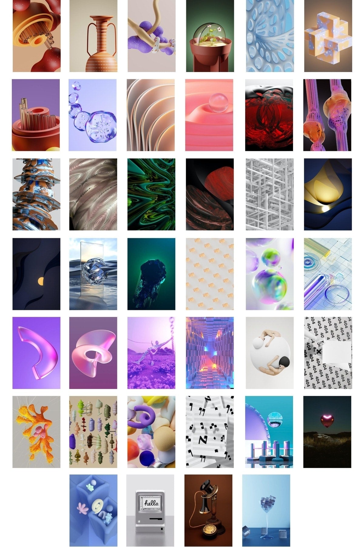 3d Illüstrasyon Poster Seti - Kolaj Seti - Stiker Bant Hediyeli - 40 Adet 10cm*15cm - Kutulu Set