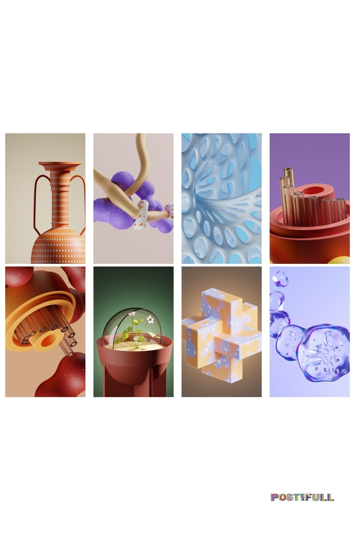 3d Illüstrasyon Poster Seti - Kolaj Seti - Stiker Bant Hediyeli - 40 Adet 10cm*15cm - Kutulu Set