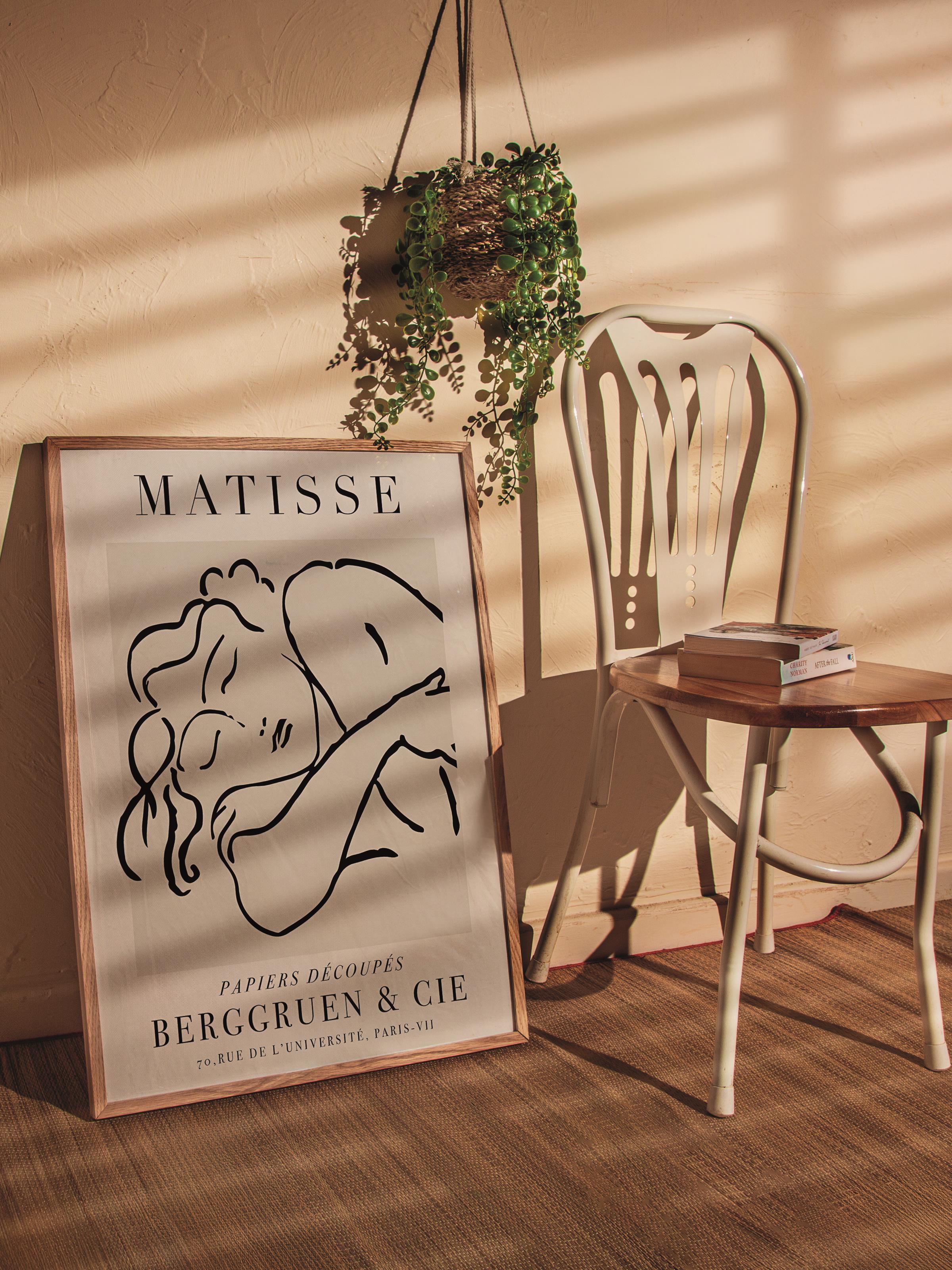 Bej Modern Tablo Seti, 3 Adet Ahşap Çerçeve ve Poster, Motivasyon ve Matisse Duvar Dekoru