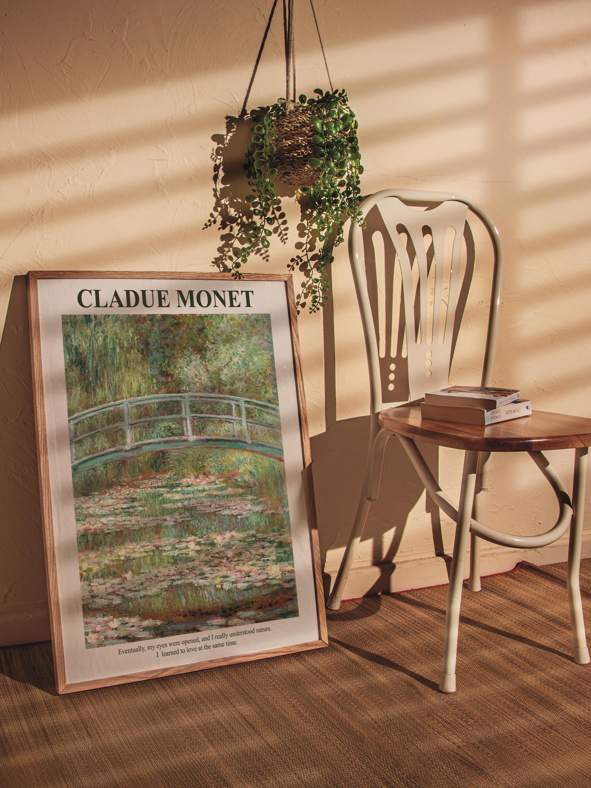 Monet Tablo Seti, 3 Adet Ahşap Çerçeve ve Sanat Serisi Poster - Yatak Odası, Mutfak, Salon Dekoru
