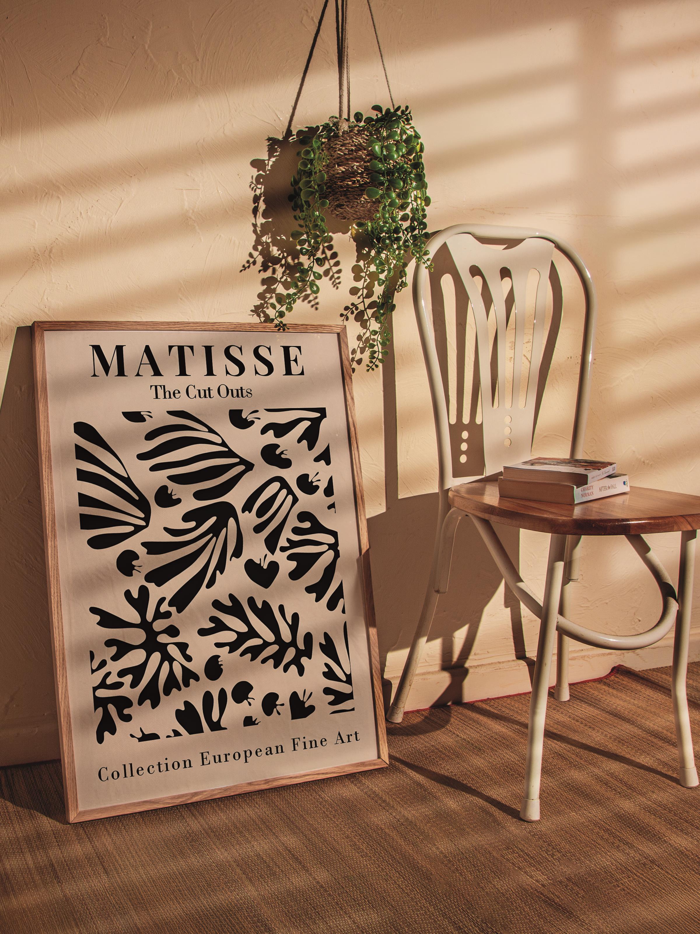 Matisse Tablo Seti, 3 Adet Ahşap Çerçeve ve Sanat Serisi Poster - Yatak Odası, Mutfak, Salon Dekoru