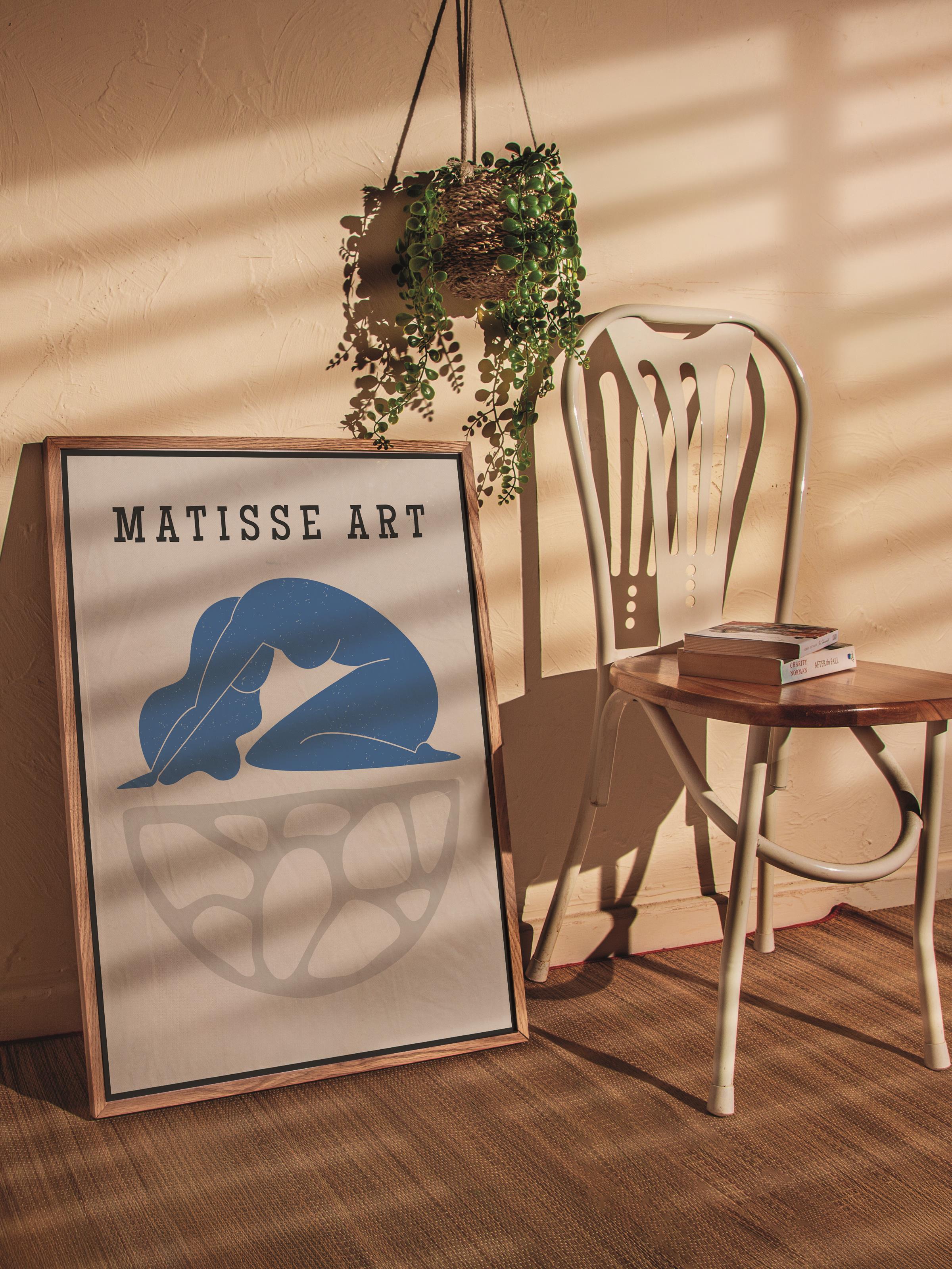 Matisse Tablo Seti, 3 Adet Ahşap Çerçeve ve Sanat Serisi Poster - Yatak Odası, Mutfak, Salon Dekoru