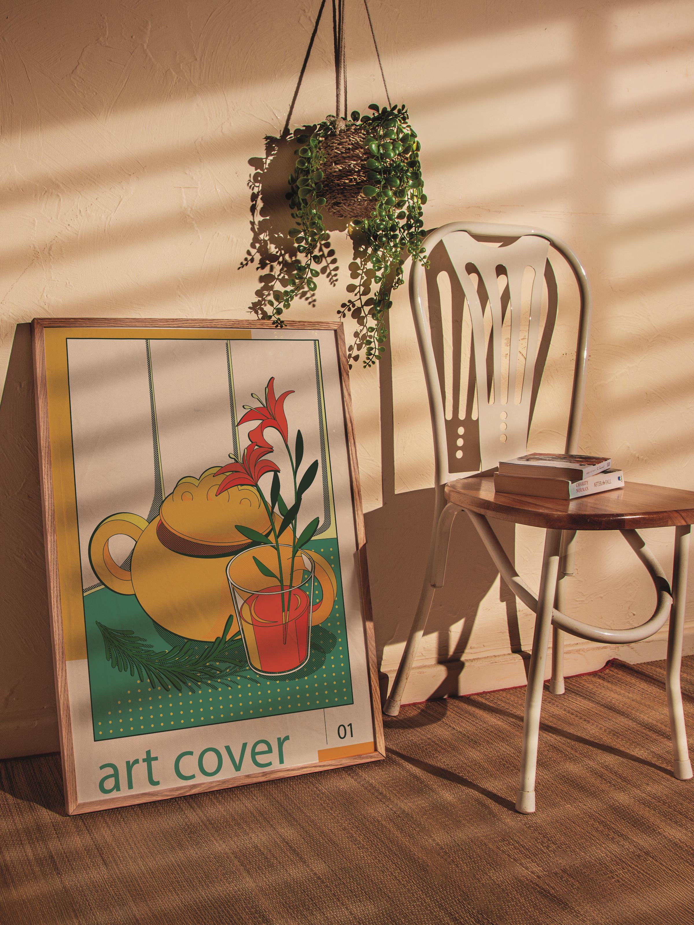 Minimalist Tablo Seti, 3 Adet Ahşap Çerçeve ve Poster - Mutfak, Salon, Yatak Odası Duvar Dekoru