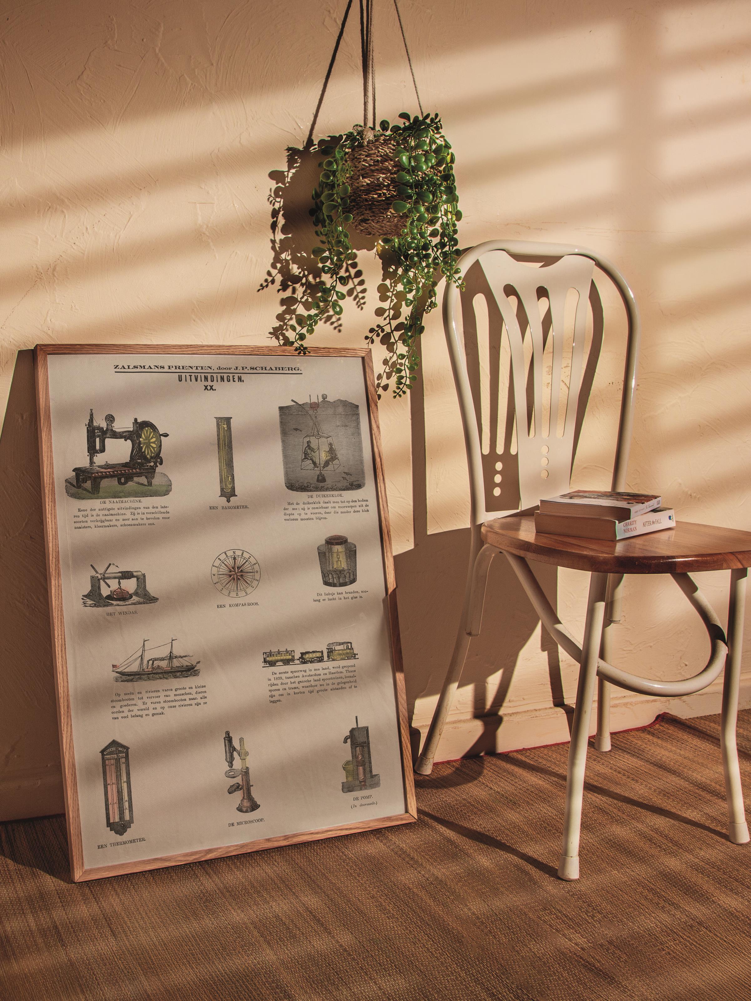 Vintage Tablo Seti, 3 Adet Ahşap Çerçeve ve Poster - Yatak Odası, Mutfak, Salon Duvar Dekorasyon