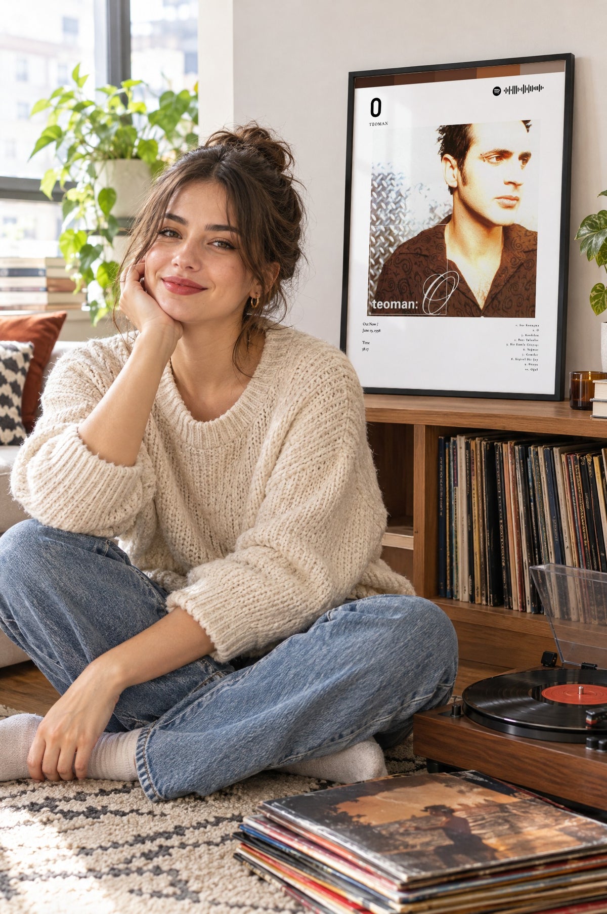 Retro Albüm Kapağı Tablosu – yaşam, Siyah çerçeve