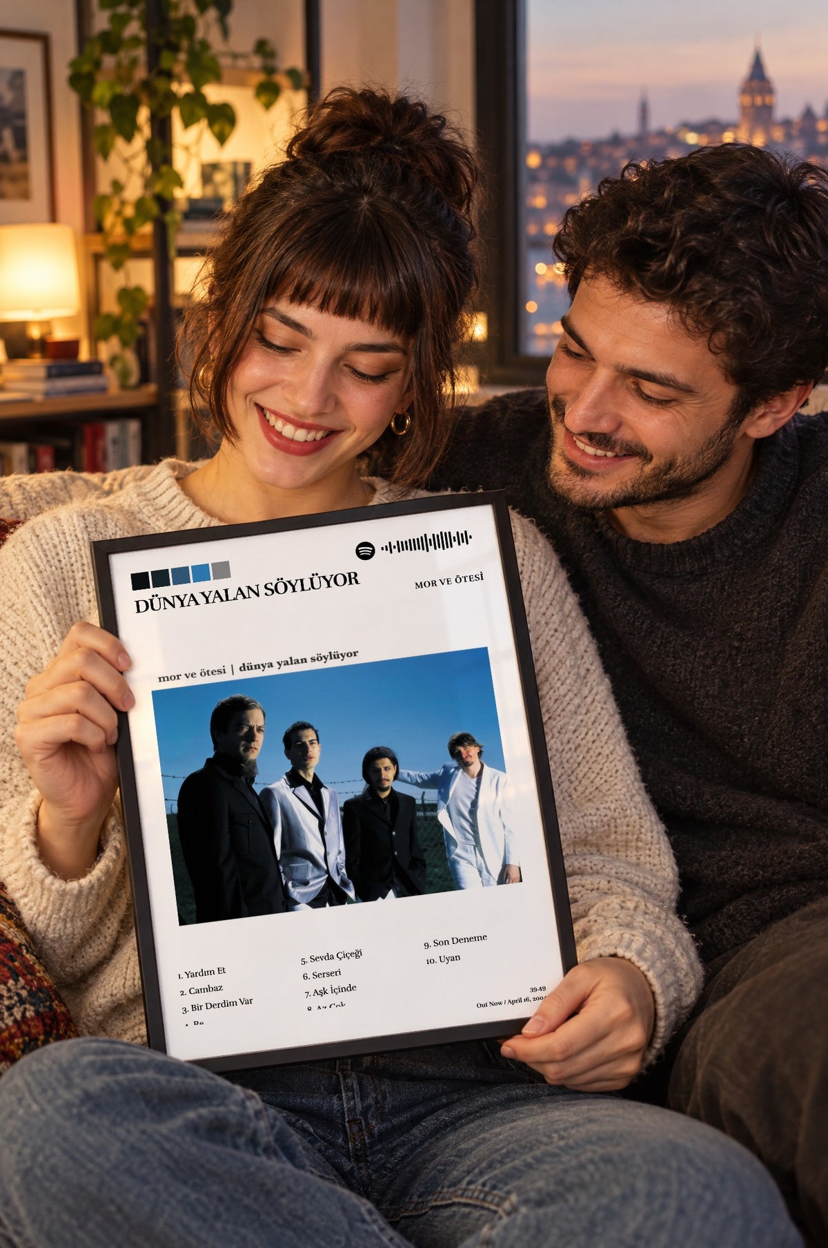 Modern Albüm Kapağı Tablosu – yaşam, Siyah çerçeve