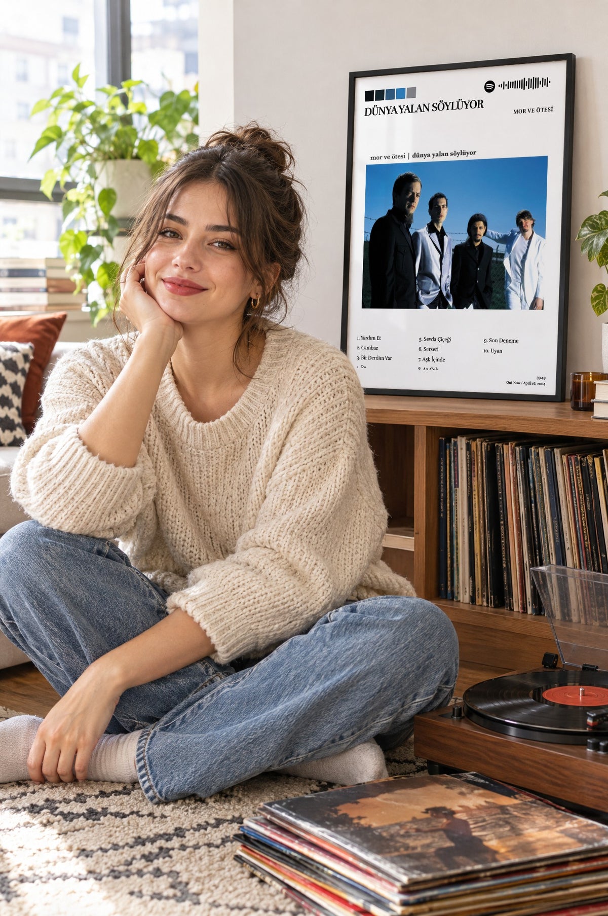 Modern Albüm Kapağı Tablosu – yaşam, Siyah çerçeve