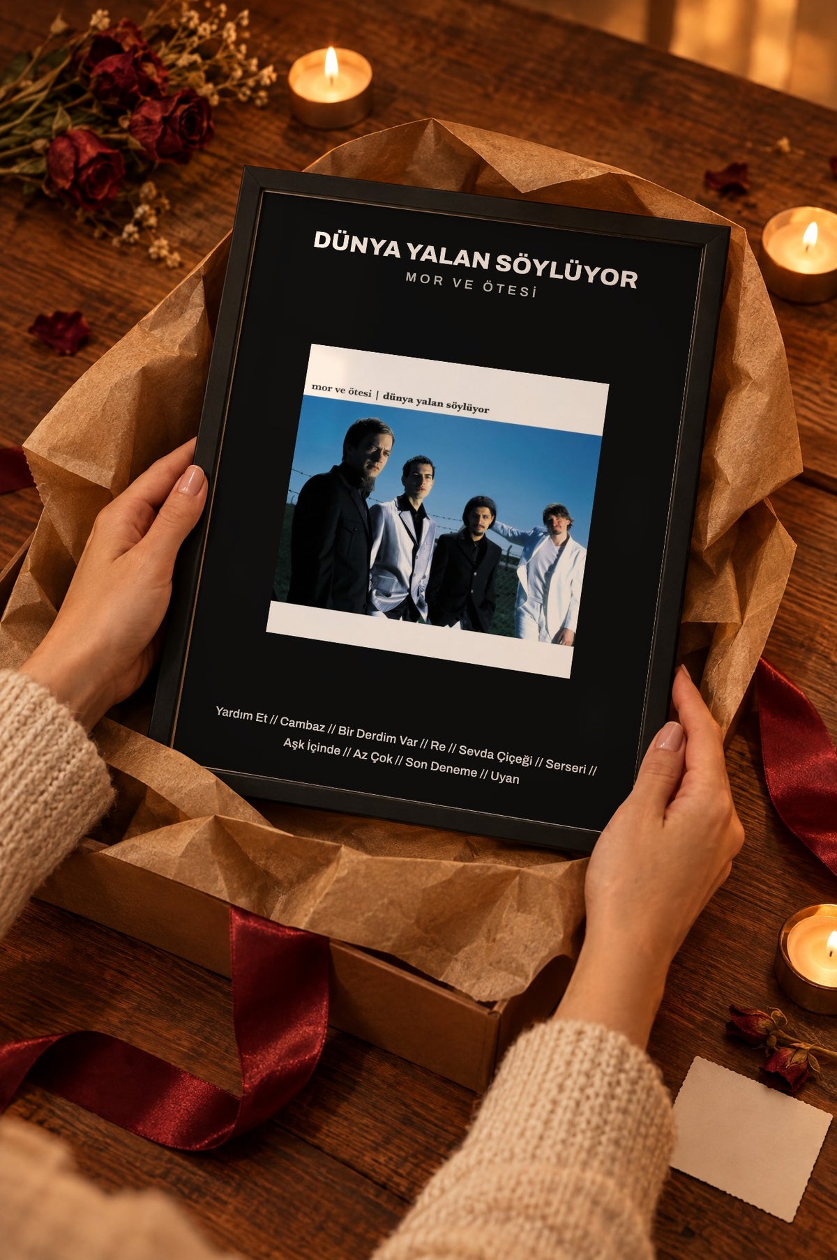 Siyah Şarkı Listesi Albüm Tablosu – hediye, Siyah çerçeve