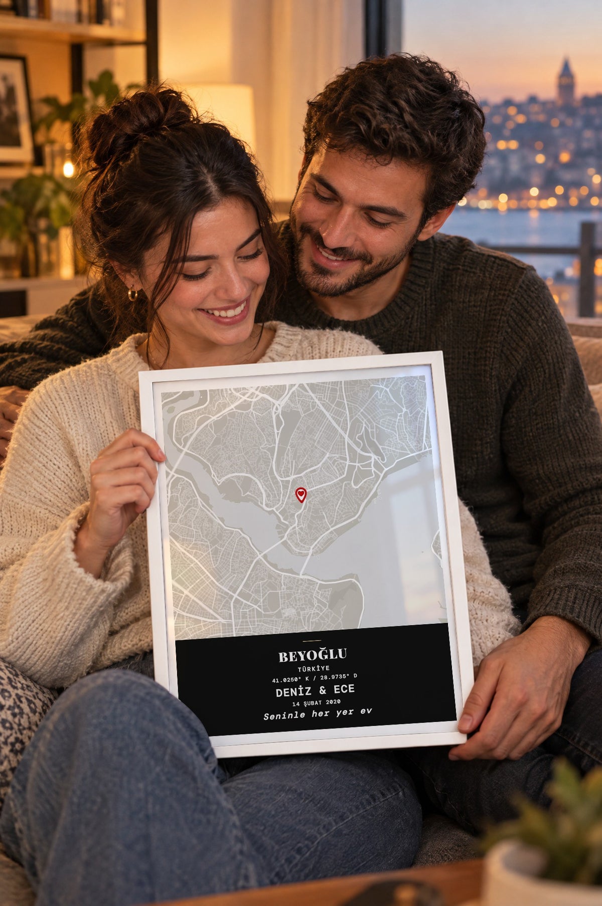 Klasik Açık Anı Haritası Tablosu – yaşam, Beyaz çerçeve