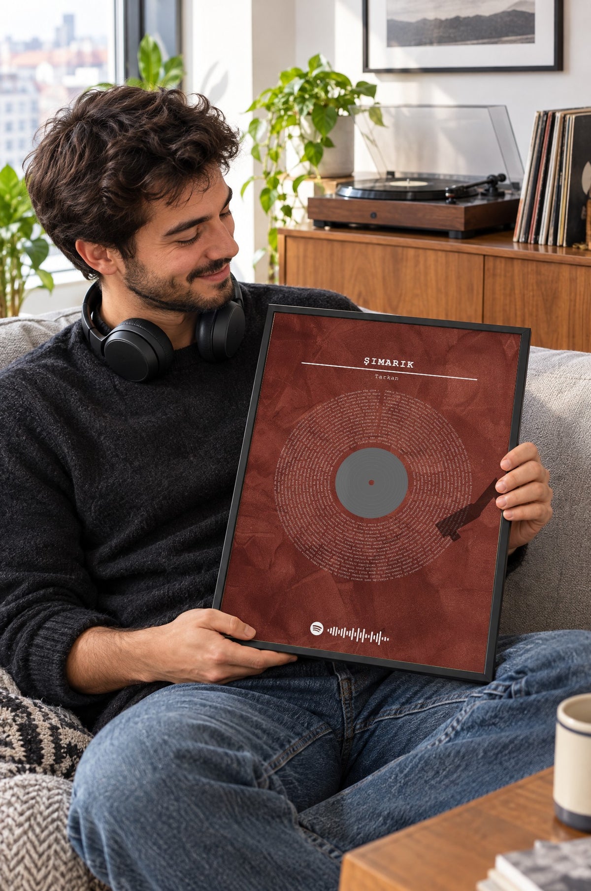 Kızıl Stüdyo Spotify Plak Tablosu – yaşam, Siyah çerçeve