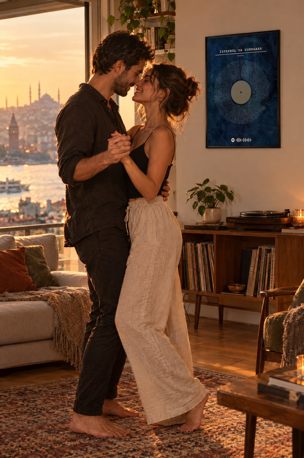 Gece İndigosu Spotify Plak Tablosu – yaşam, Siyah çerçeve