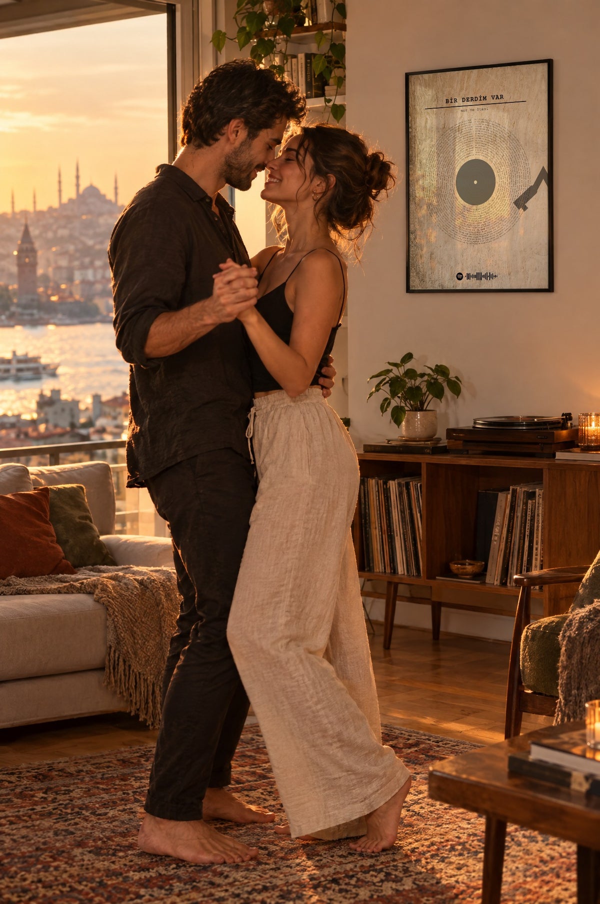 Ham Taş Spotify Plak Tablosu – yaşam, Siyah çerçeve