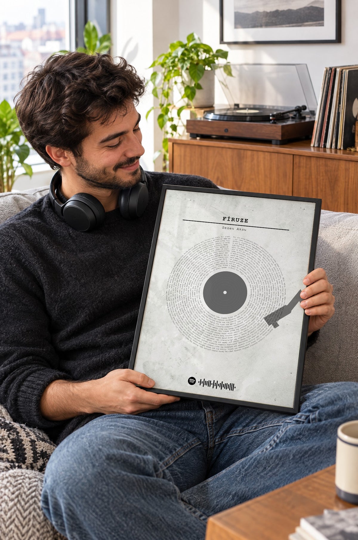 Şehir Betonu Spotify Plak Tablosu – yaşam, Siyah çerçeve