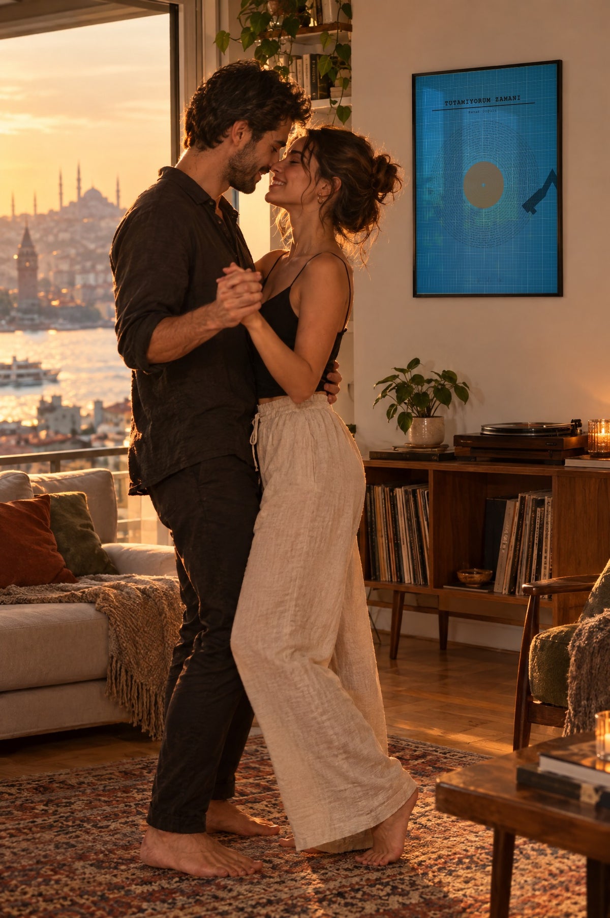 Mimari Mavi Spotify Plak Tablosu – yaşam, Siyah çerçeve