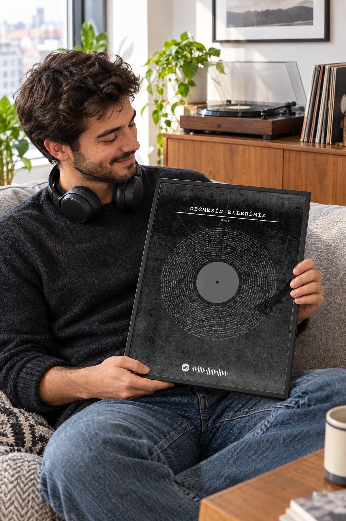 Gece Siyahı Spotify Plak Tablosu – yaşam, Siyah çerçeve