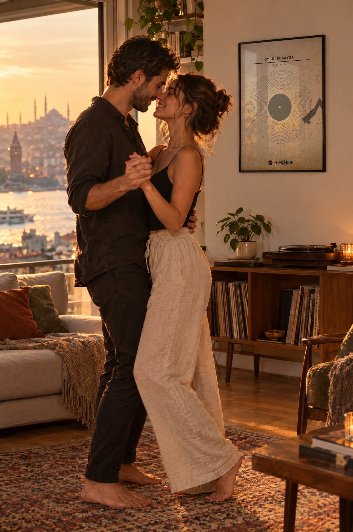 Çöl Kumu Spotify Plak Tablosu – yaşam, Siyah çerçeve