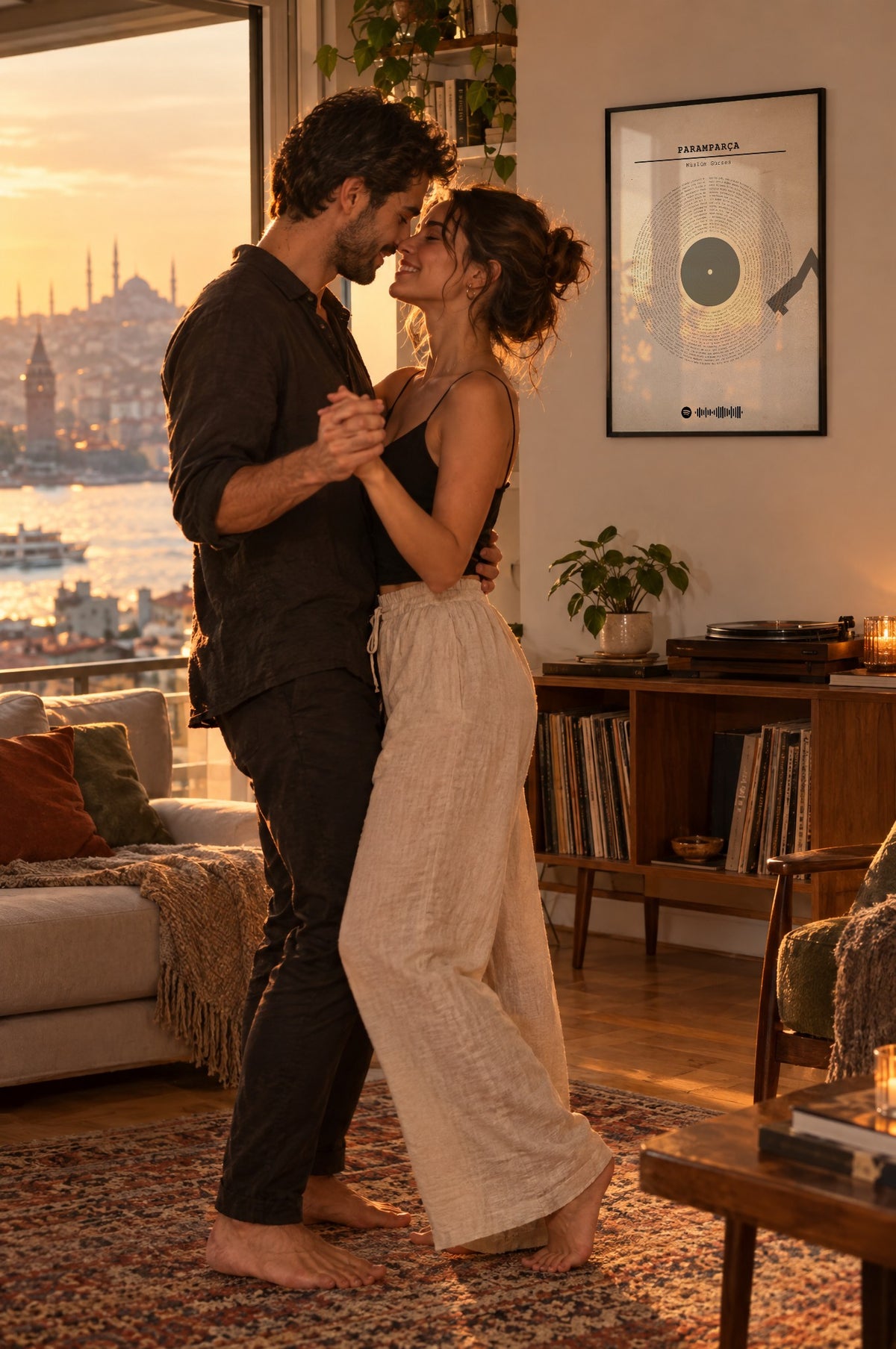 Fildişi Sıva Spotify Plak Tablosu – yaşam, Siyah çerçeve