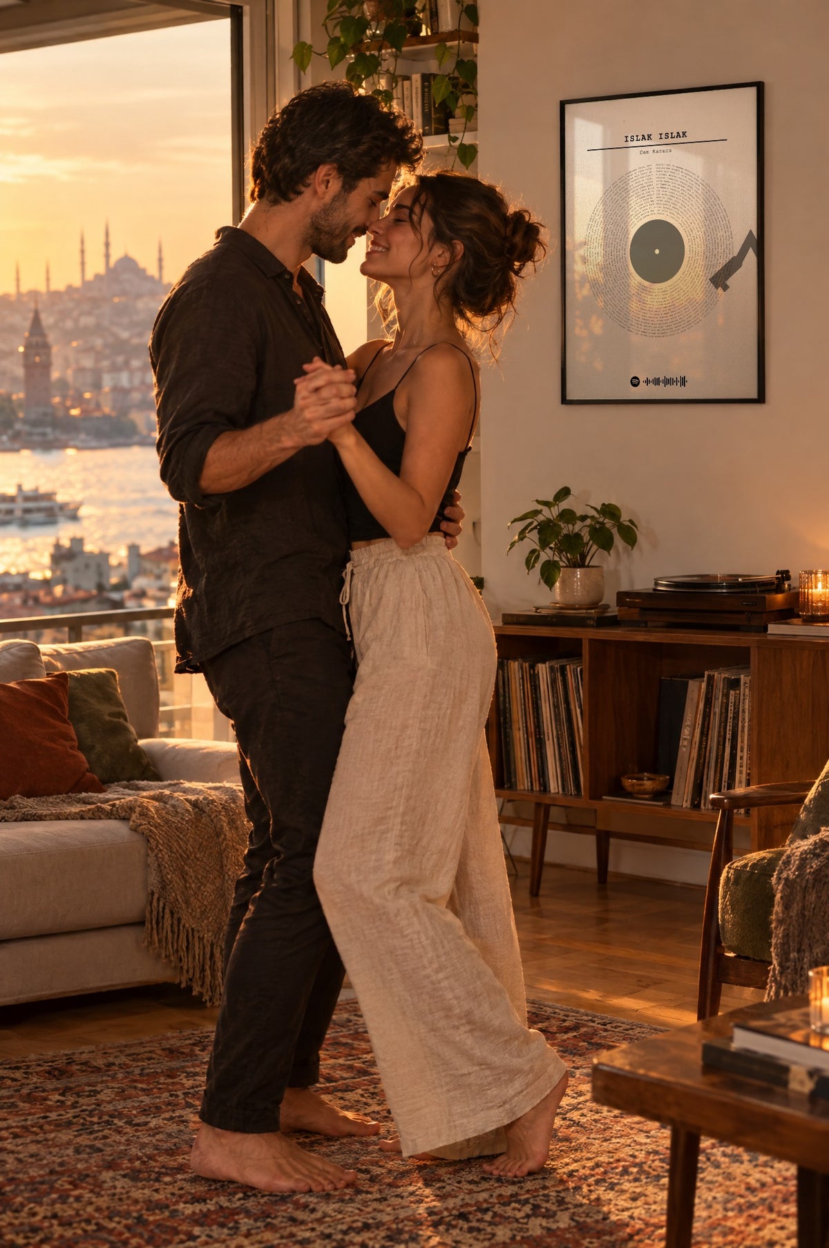Krem Tuval Spotify Plak Tablosu – yaşam, Siyah çerçeve