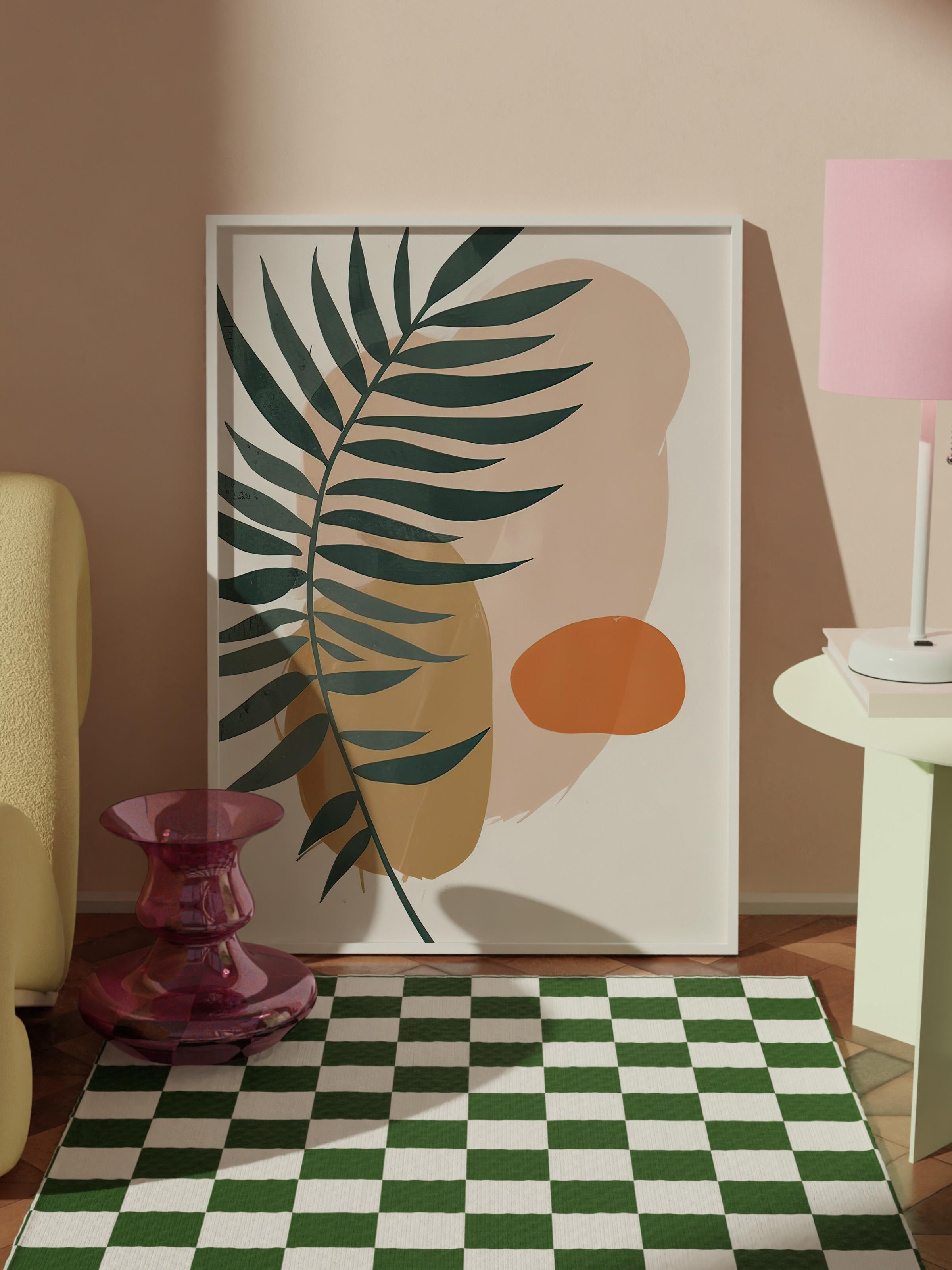 Abstract Branch Çerçeveli Tablo, Beyaz Çerçeve ve Poster, Duvar Tablosu Comfort Serisi NO:108329
