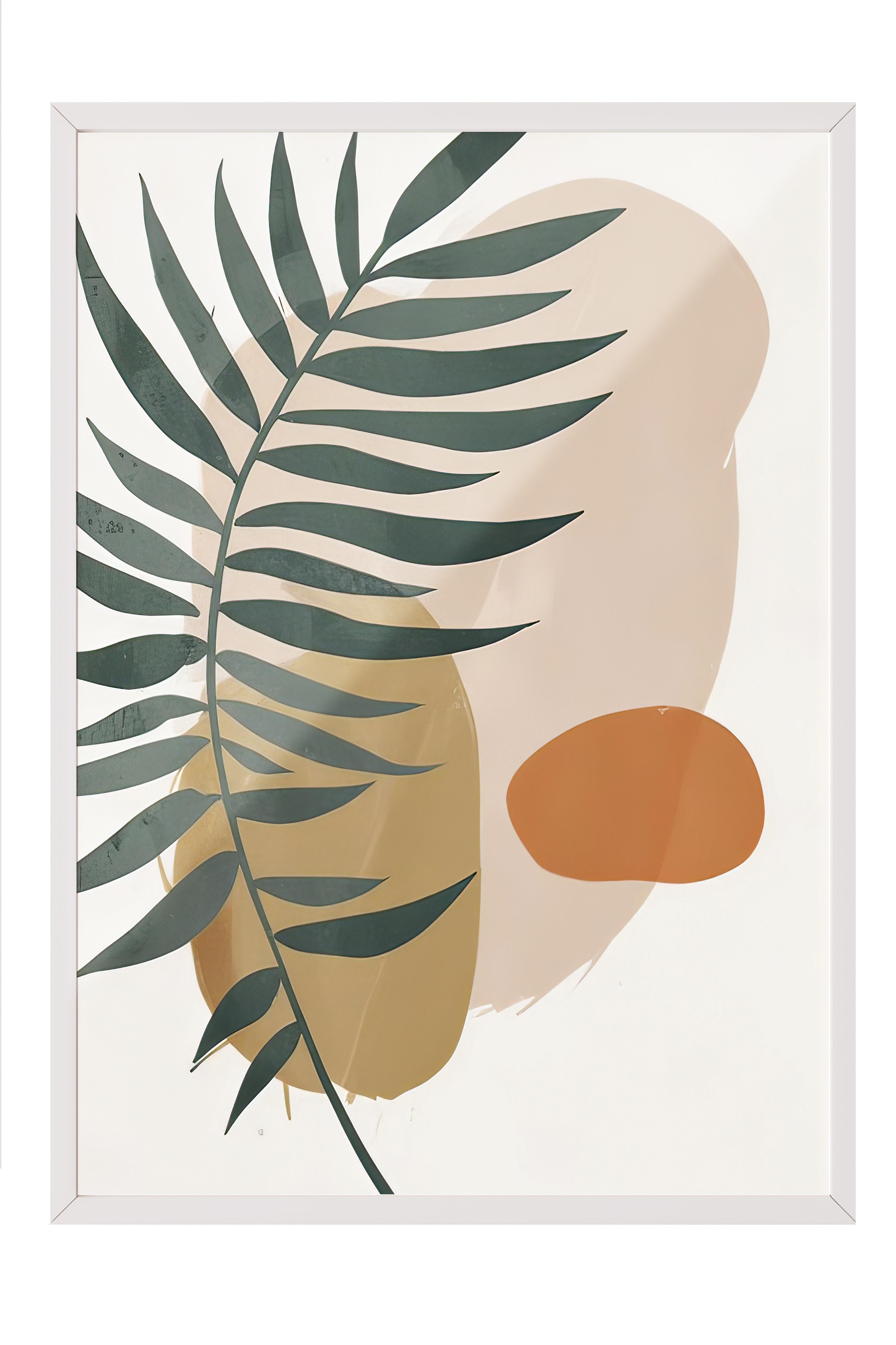 Abstract Branch Çerçeveli Tablo, Beyaz Çerçeve ve Poster, Duvar Tablosu Comfort Serisi NO:108329