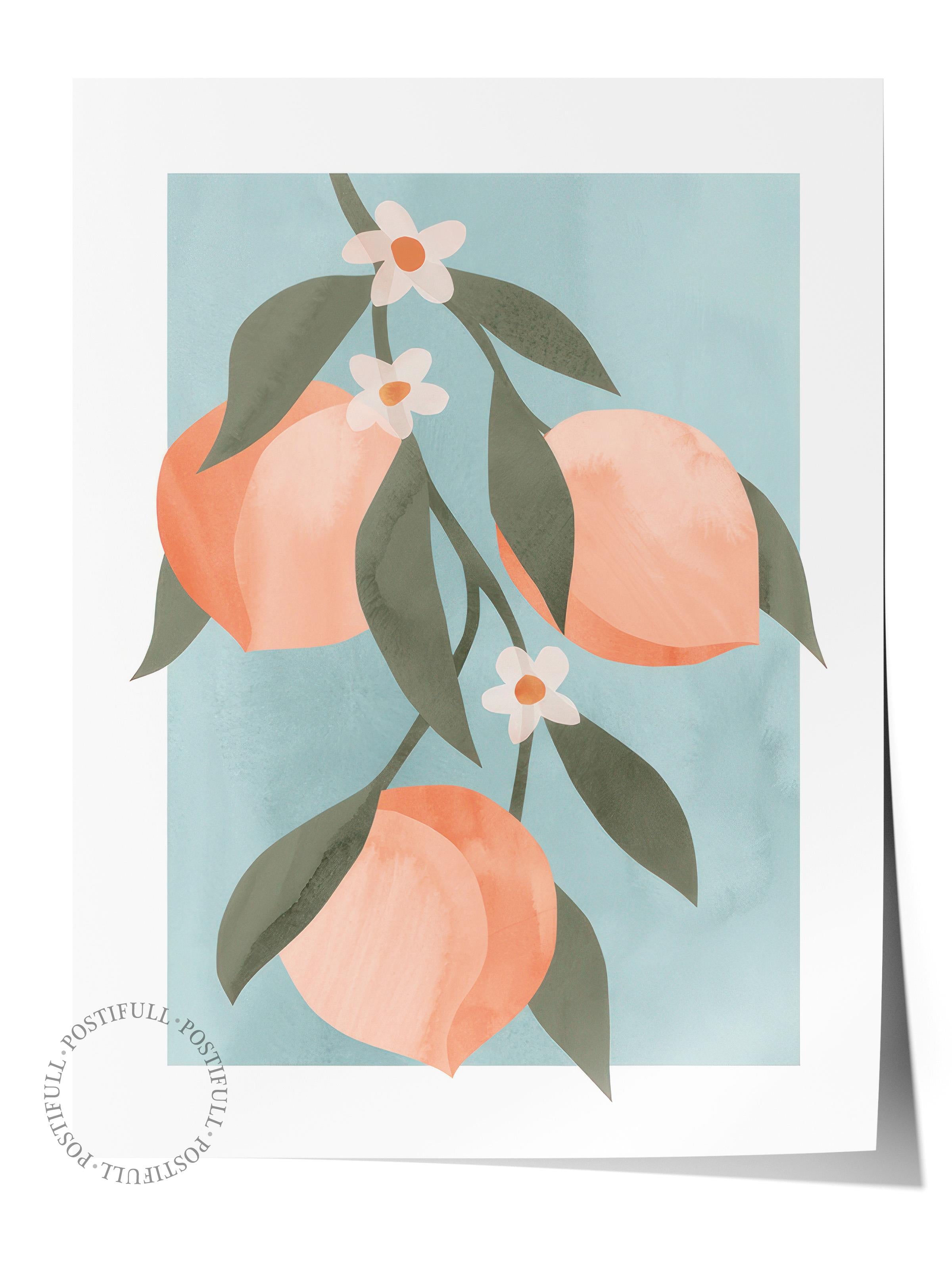 Abstract Peach Branch Poster, Dikey Duvar Tablosu Comfort Serisi NO:108523