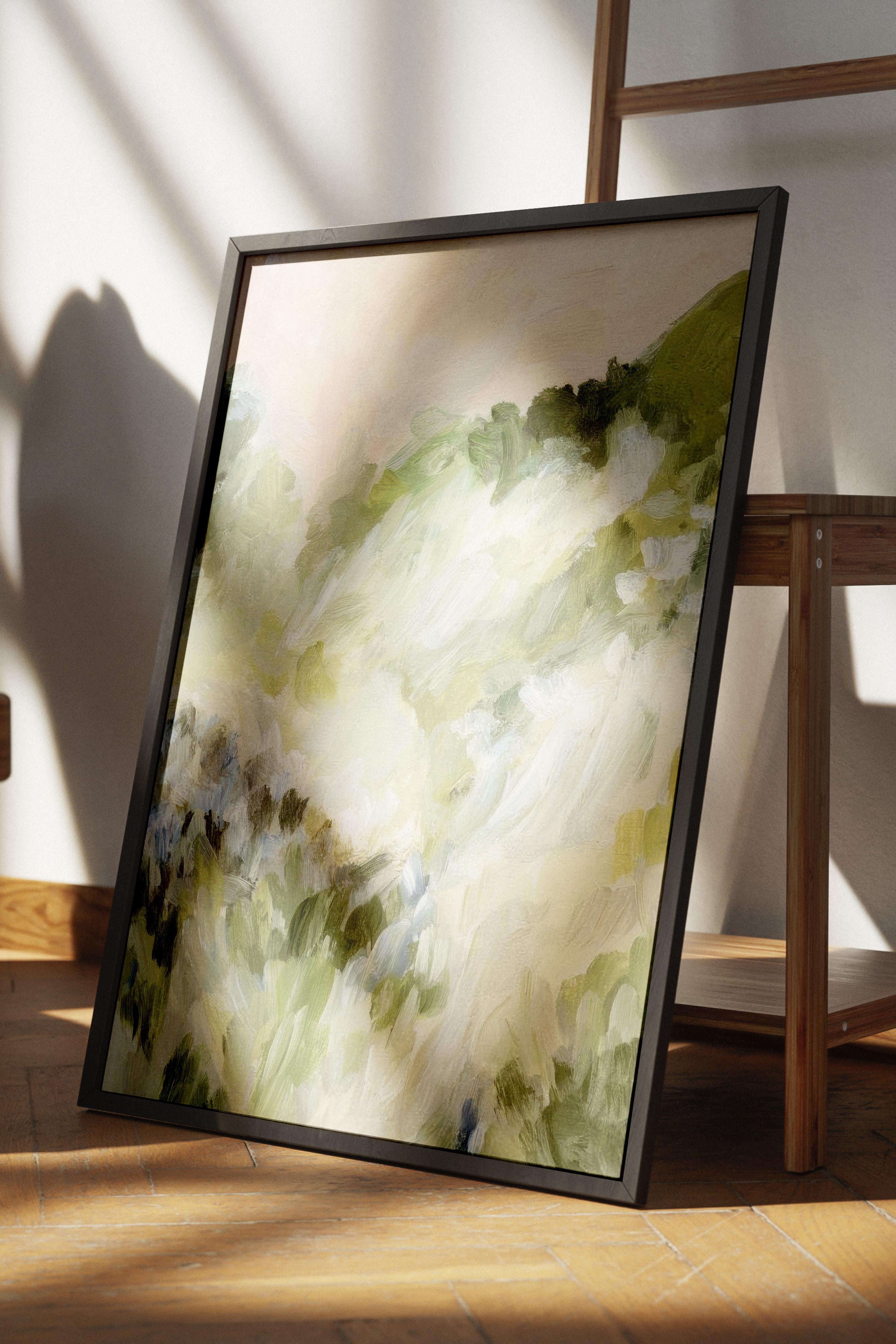 Abstract Spring Landscape Siyah Çerçeveli Tablo, Duvar Tablosu Comfort Serisi NO:108544