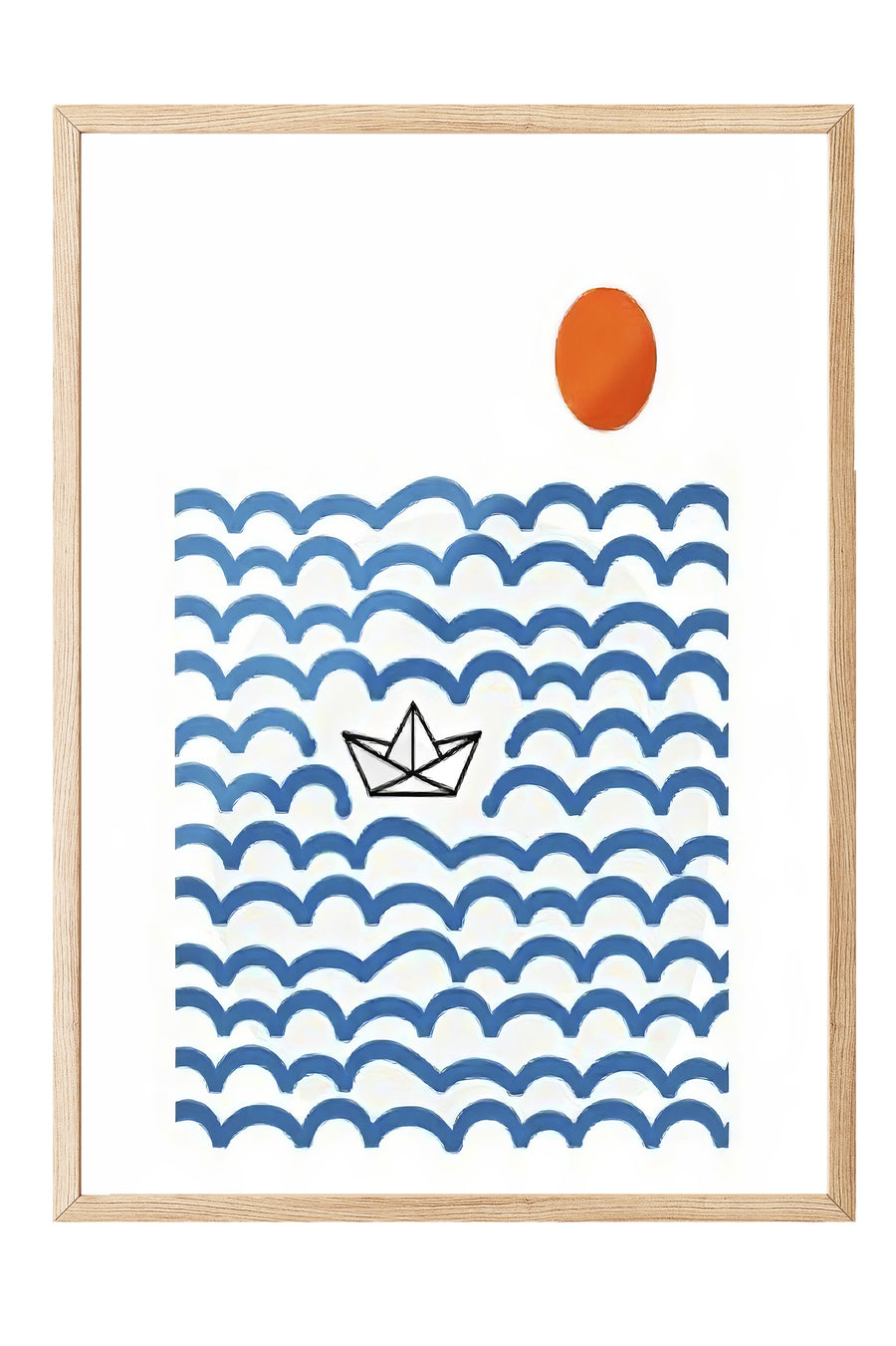 Deniz ve Kağıt Gemi Poster Poster – Ahşap Çerçeveli Tablo