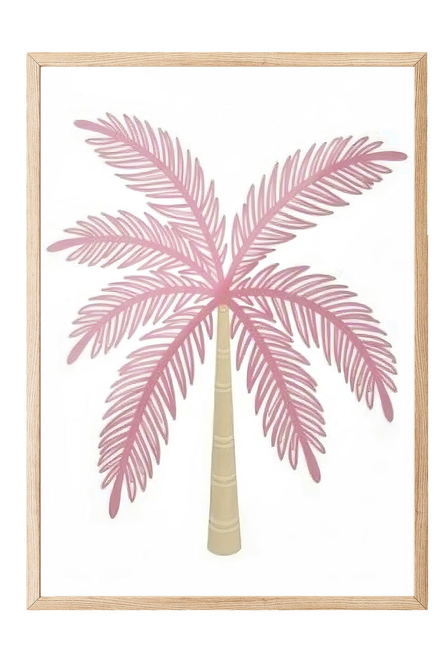 Pembe Palmiye Ağacı Poster Poster – Ahşap Çerçeveli Tablo