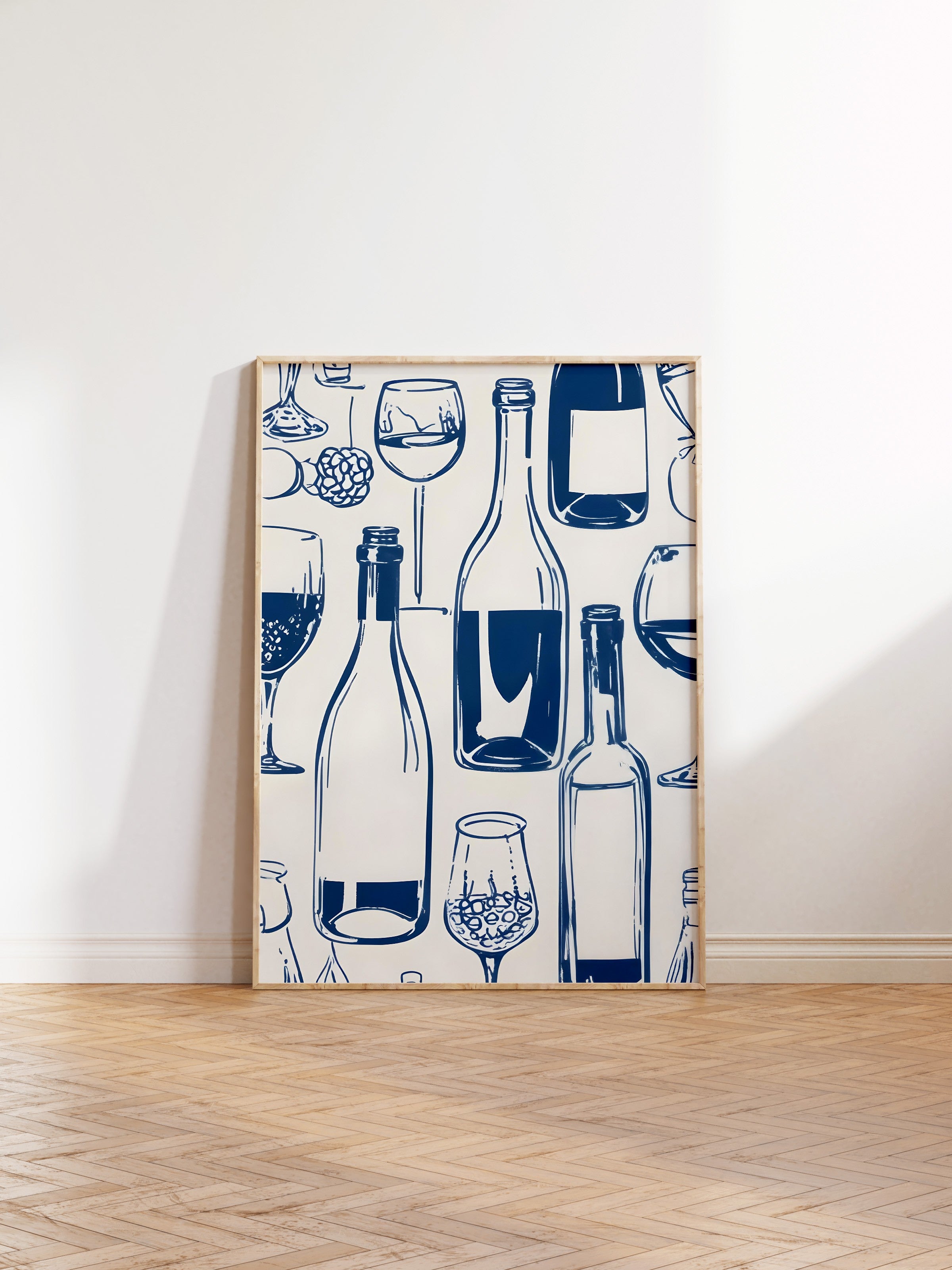 Ahşap Çerçeveli Tablo, Bottles On A Table, Comfort Serisi Mutfak Ahşap Tablo, NO:109120