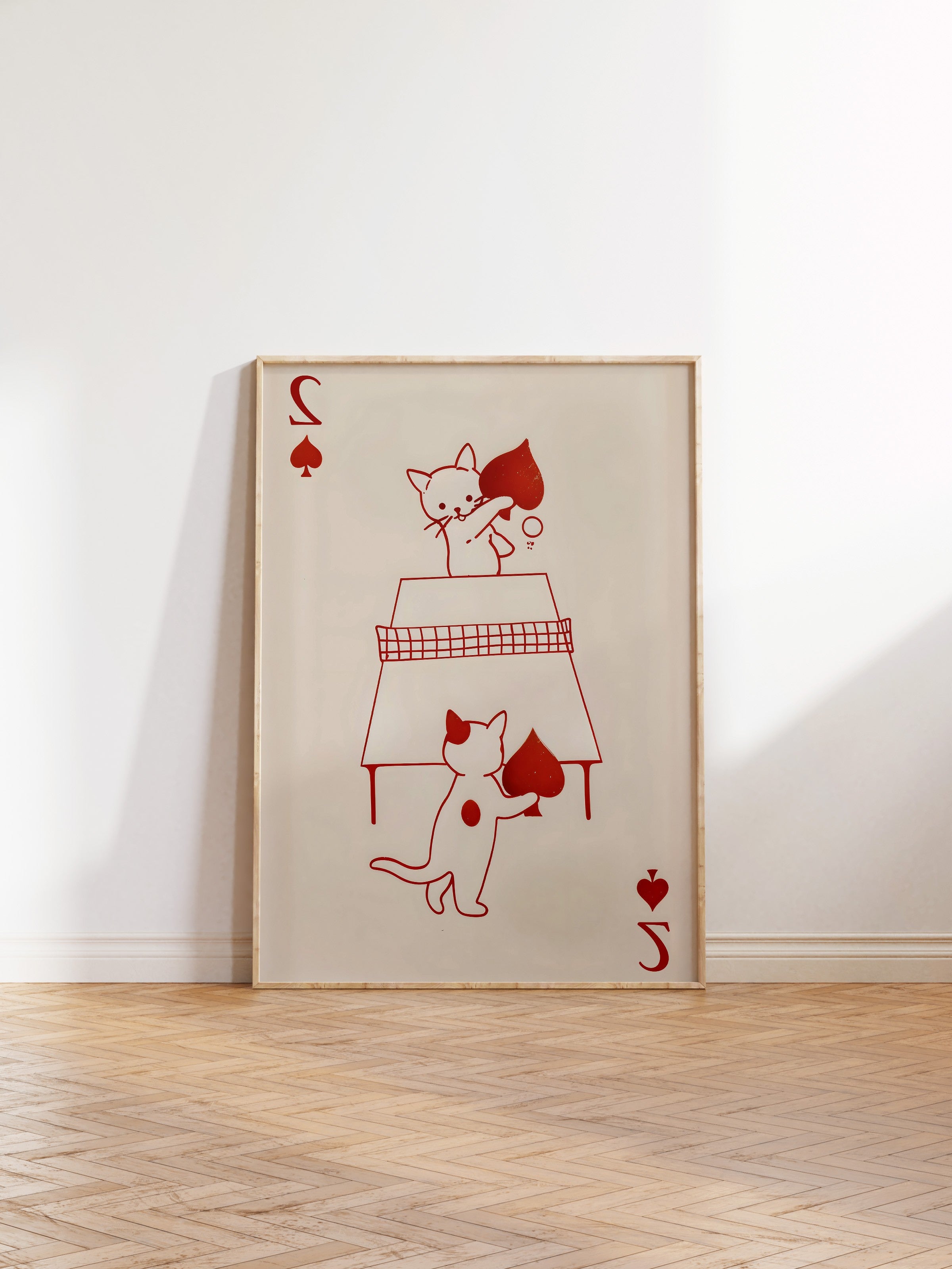 Ahşap Çerçeveli Tablo, Cats Playing Card, Comfort Serisi Poster ve Ahşap Tablo, NO:108937