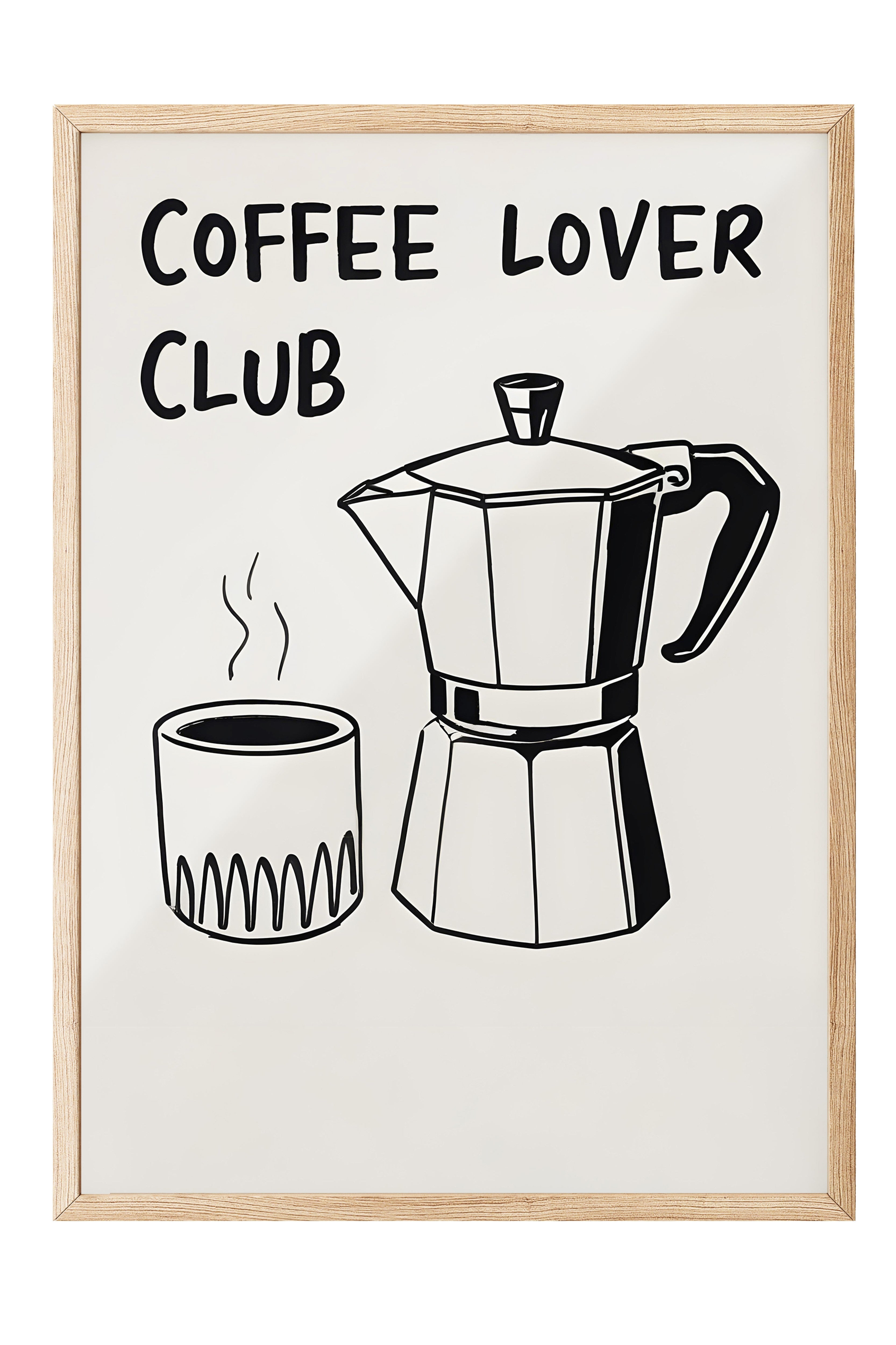 Ahşap Çerçeveli Tablo, Coffee Lover Club, Comfort Serisi Mutfak Ahşap Tablo, NO:109115