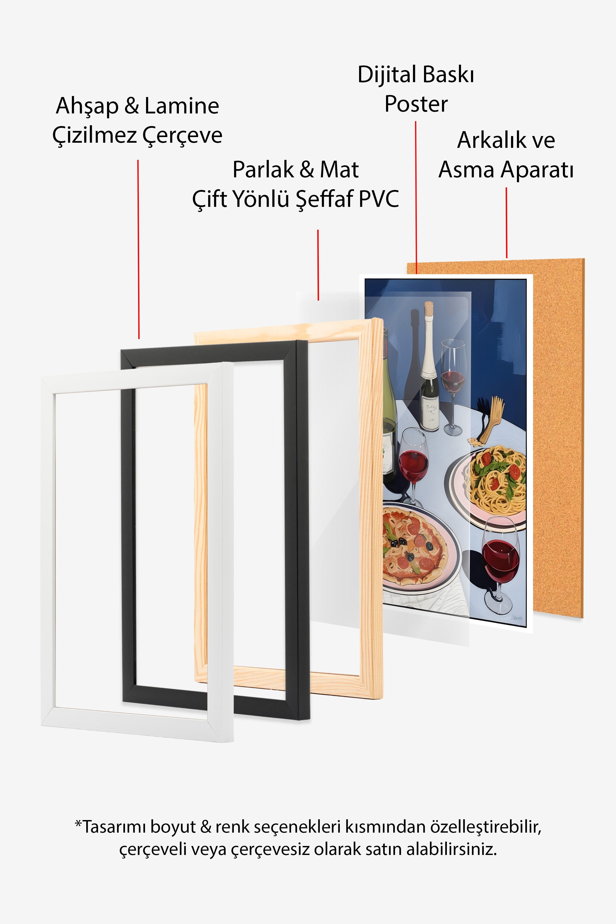 Ahşap Çerçeveli Tablo, Dinner Table, Comfort Serisi Mutfak Ahşap Tablo, NO:109062