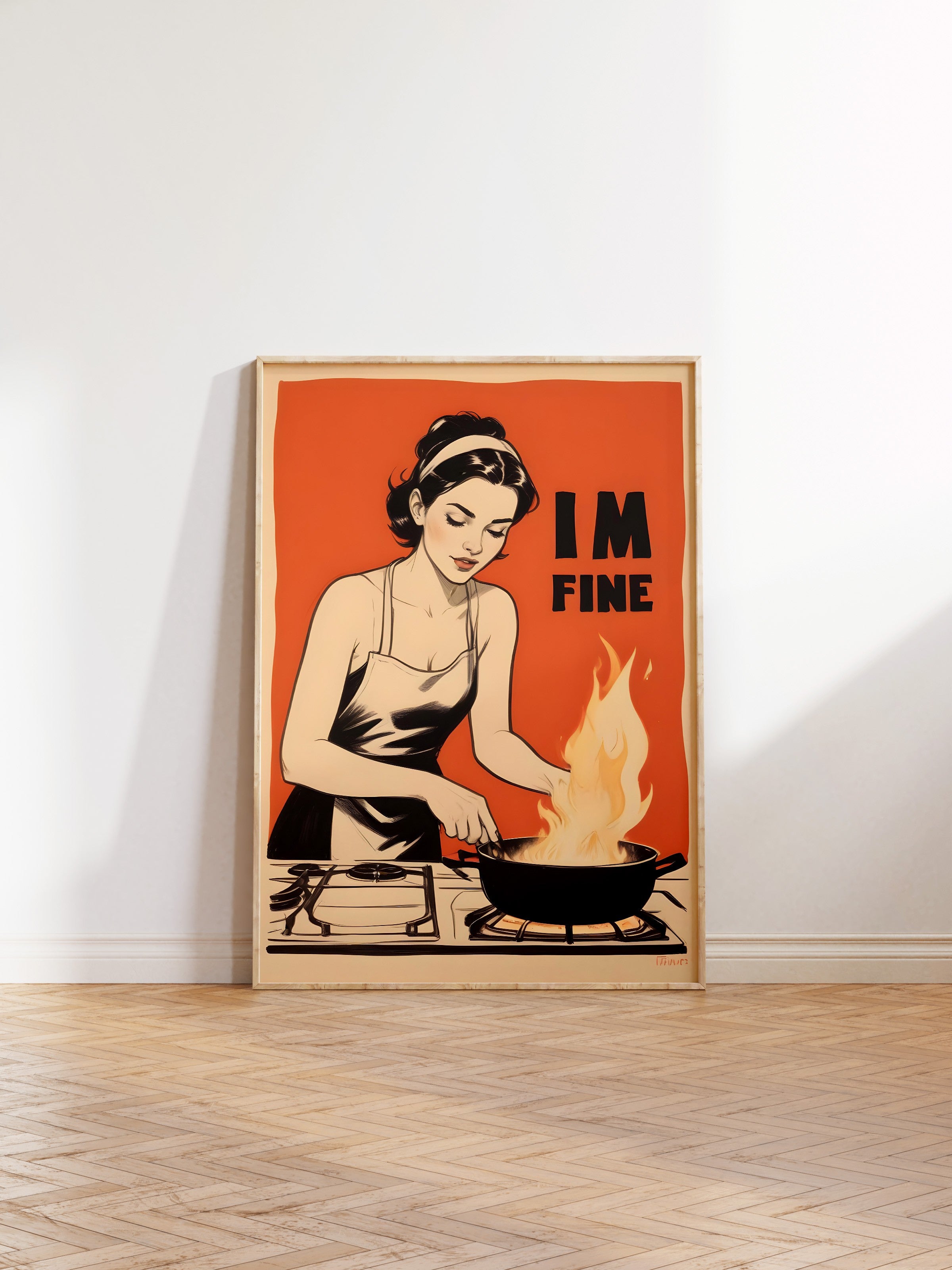 Ahşap Çerçeveli Tablo, I'm Fine, Comfort Serisi Poster ve Ahşap Tablo, NO:109050