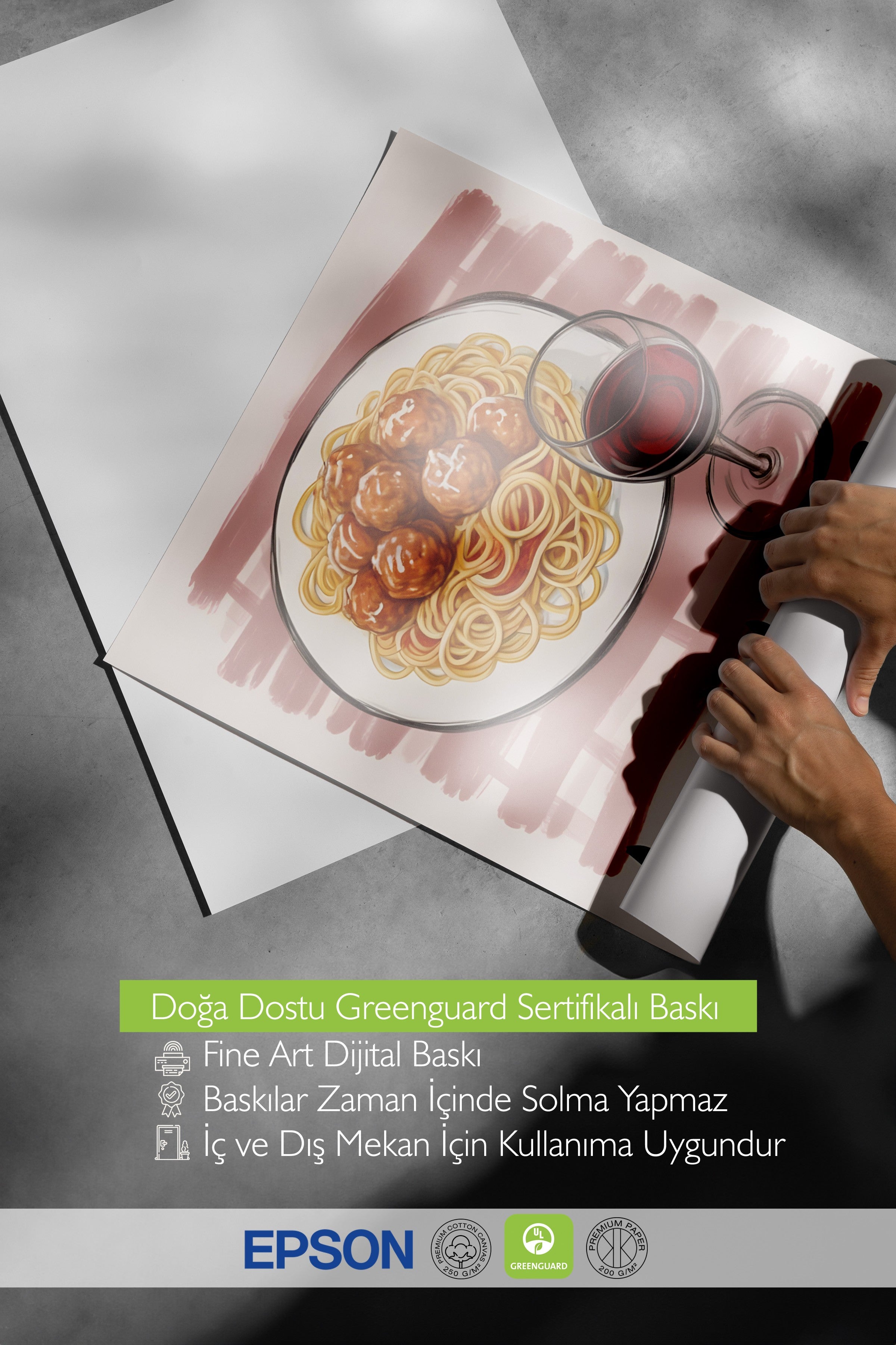 Ahşap Çerçeveli Tablo, La Dolce Vita, Comfort Serisi Mutfak Ahşap Tablo, NO:109109