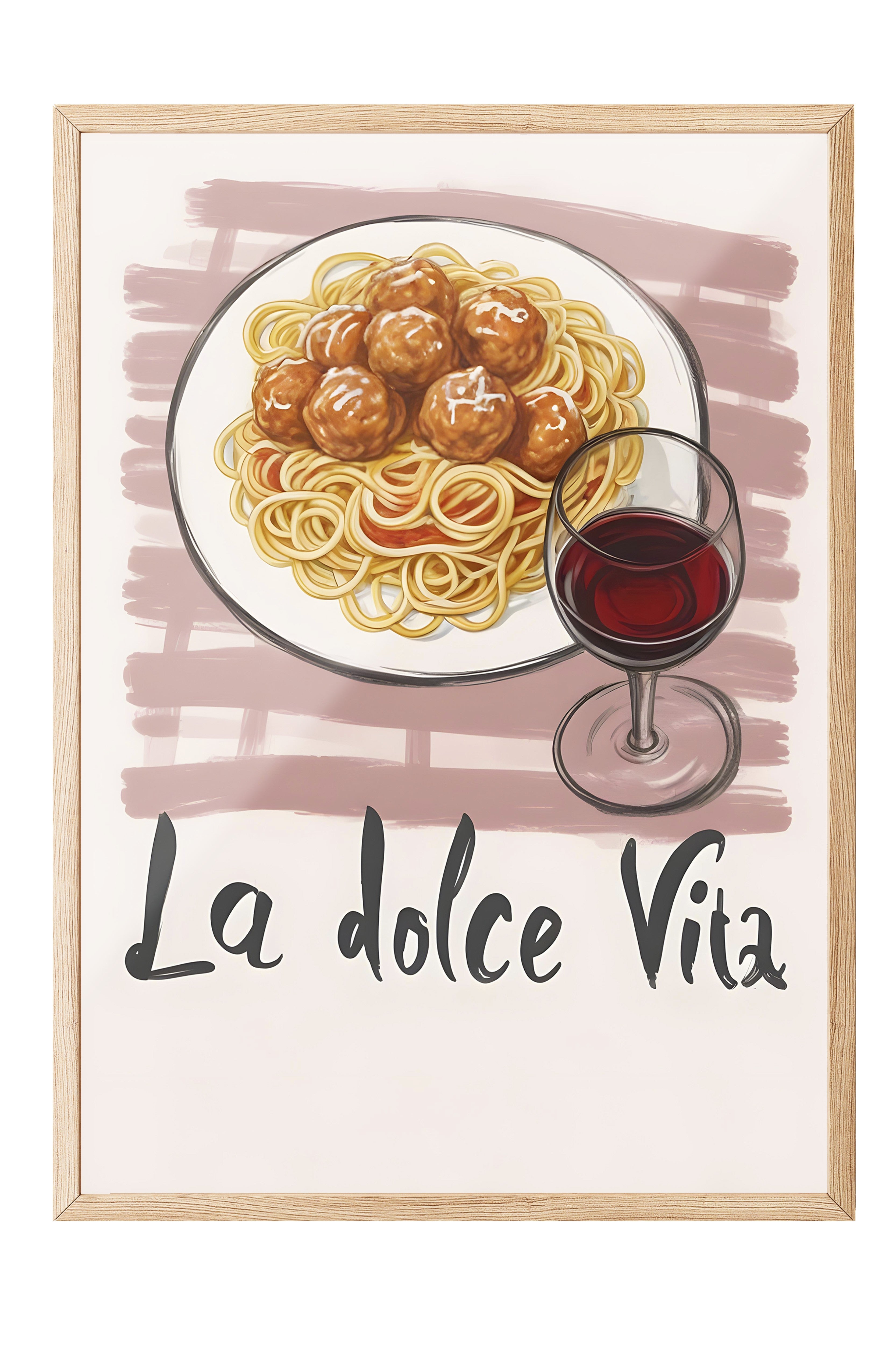 Ahşap Çerçeveli Tablo, La Dolce Vita, Comfort Serisi Mutfak Ahşap Tablo, NO:109109
