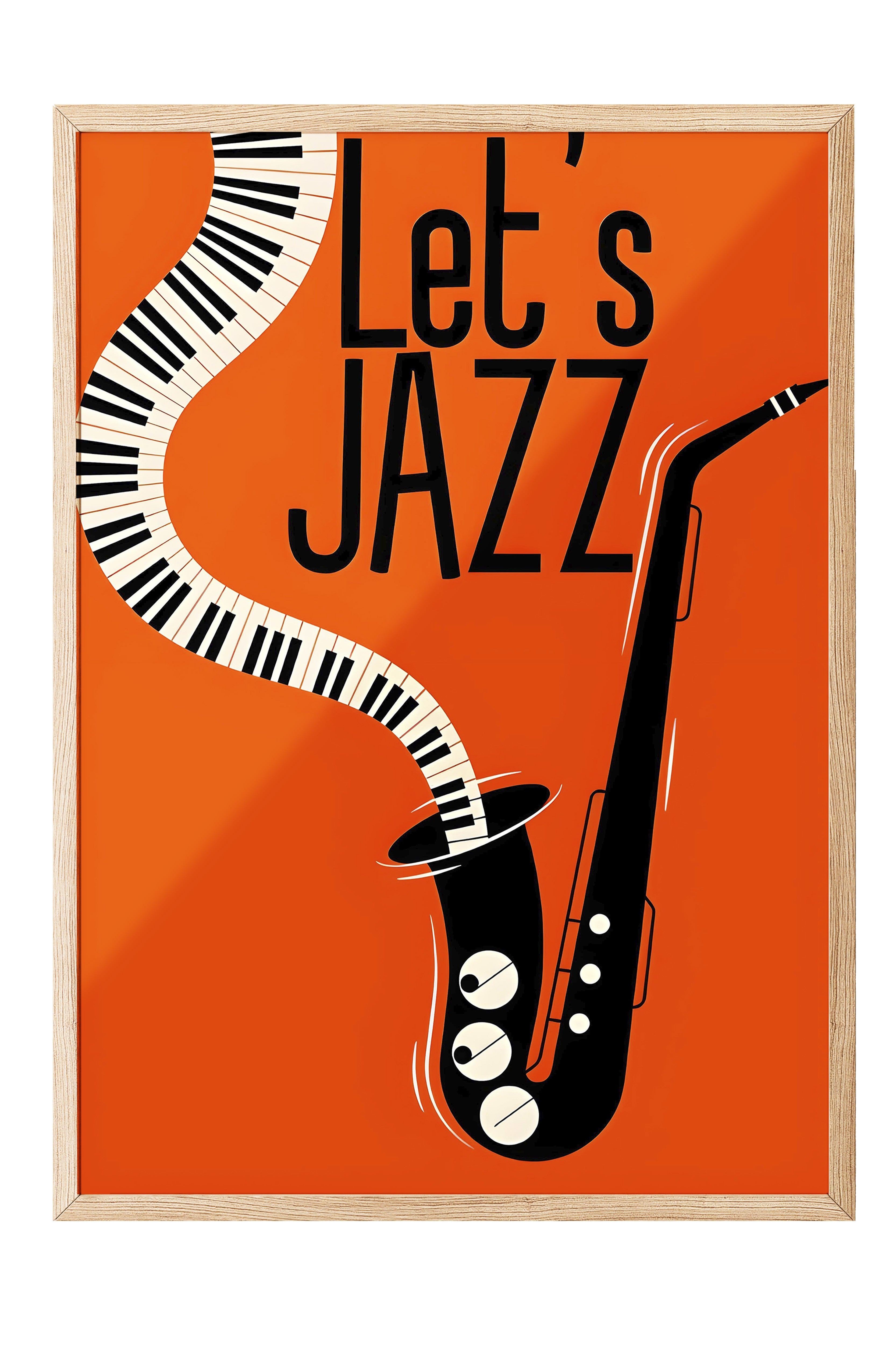 Ahşap Çerçeveli Tablo, Let's Jazz - 1, Comfort Serisi Poster ve Ahşap Tablo, NO:108969
