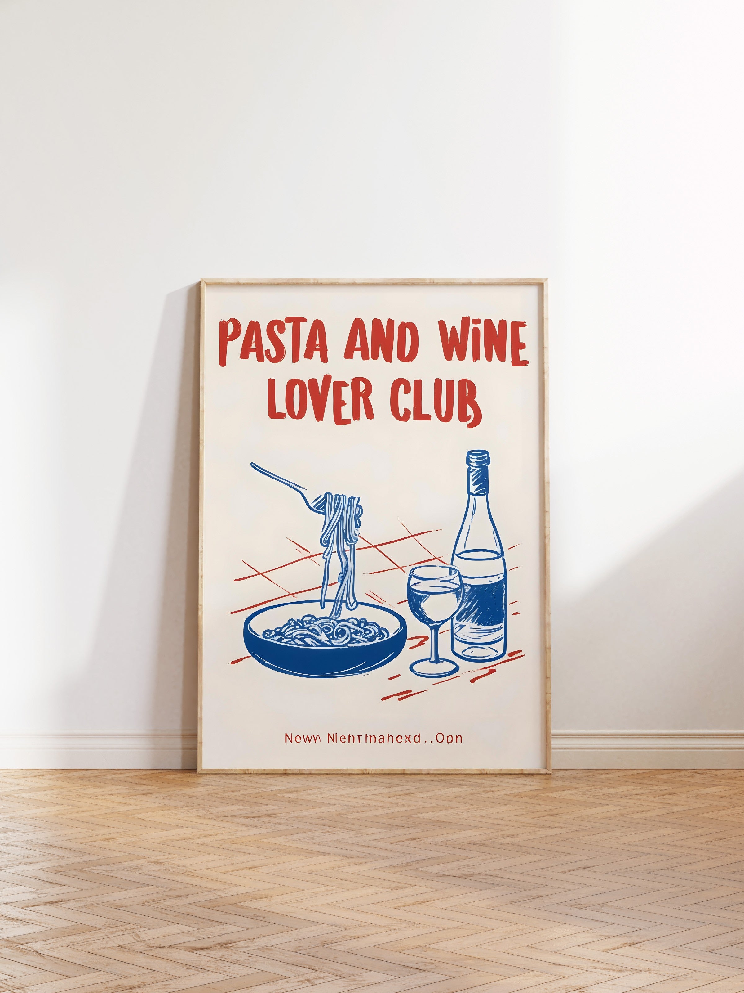 Ahşap Çerçeveli Tablo, Pasta & Wine Lovers Club, Comfort Serisi Mutfak Ahşap Tablo, NO:109077
