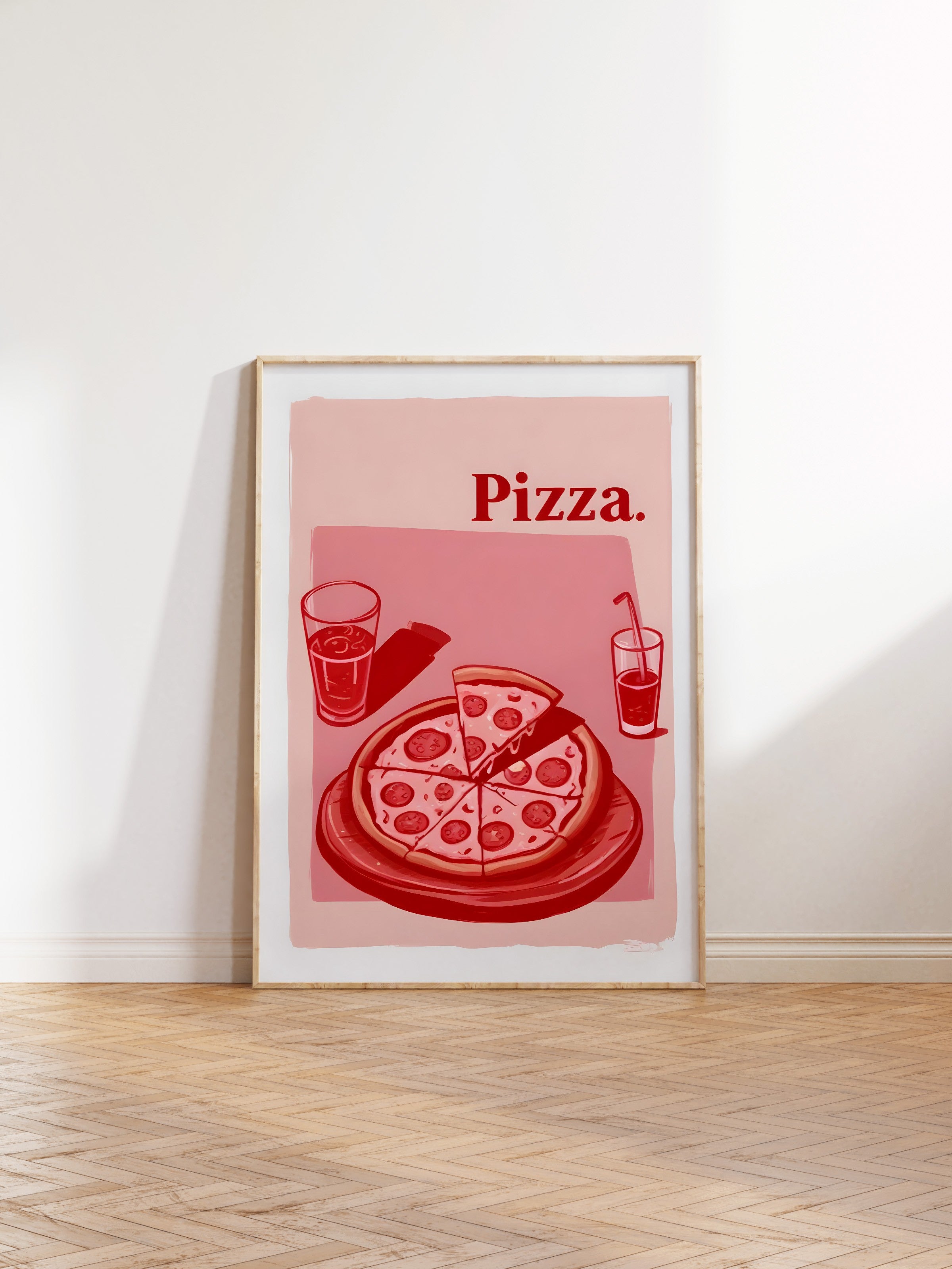 Ahşap Çerçeveli Tablo, Pizza., Comfort Serisi Mutfak Ahşap Tablo, NO:109094