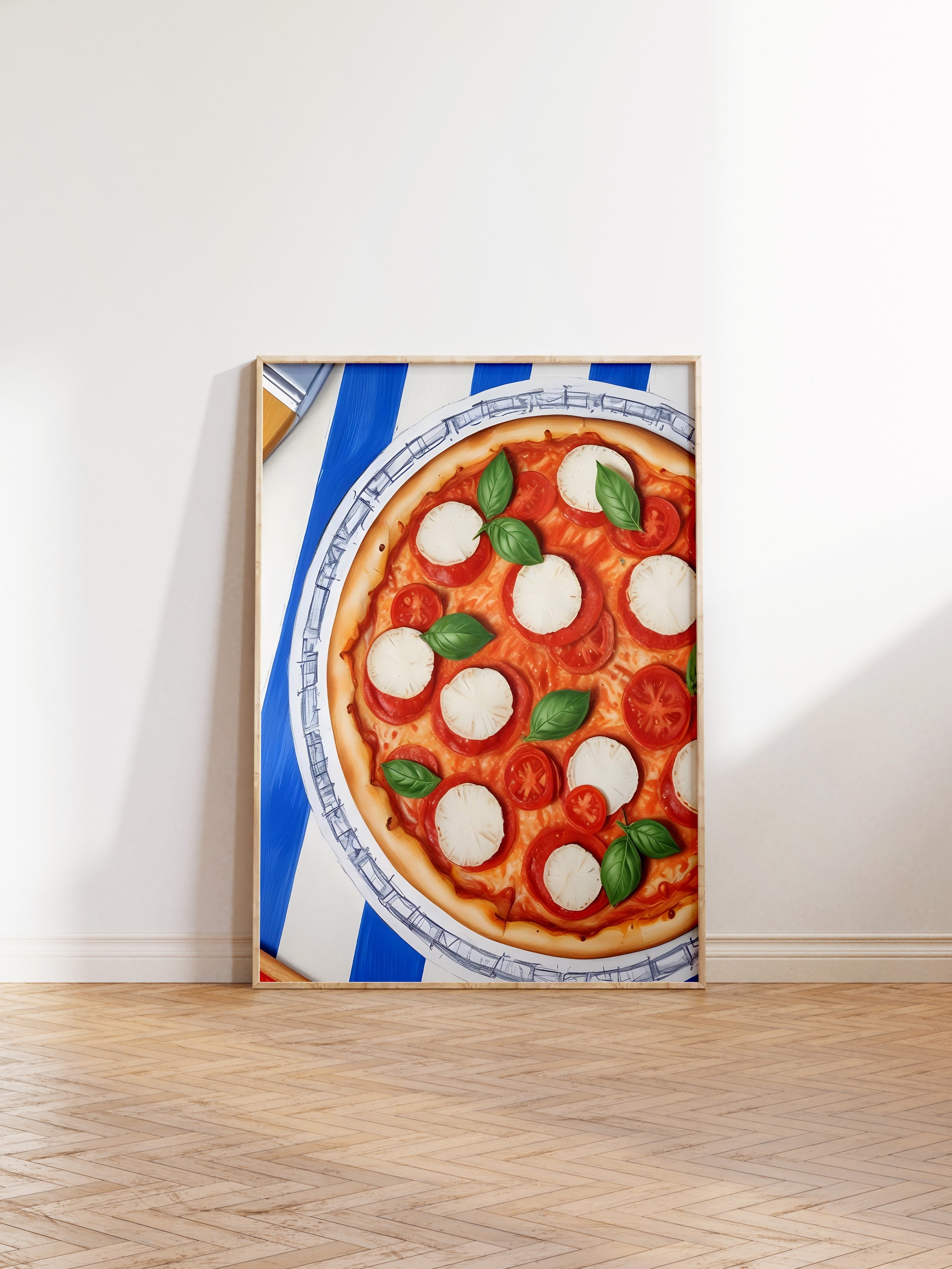 Ahşap Çerçeveli Tablo, Pizza Plate, Comfort Serisi Mutfak Ahşap Tablo, NO:109103