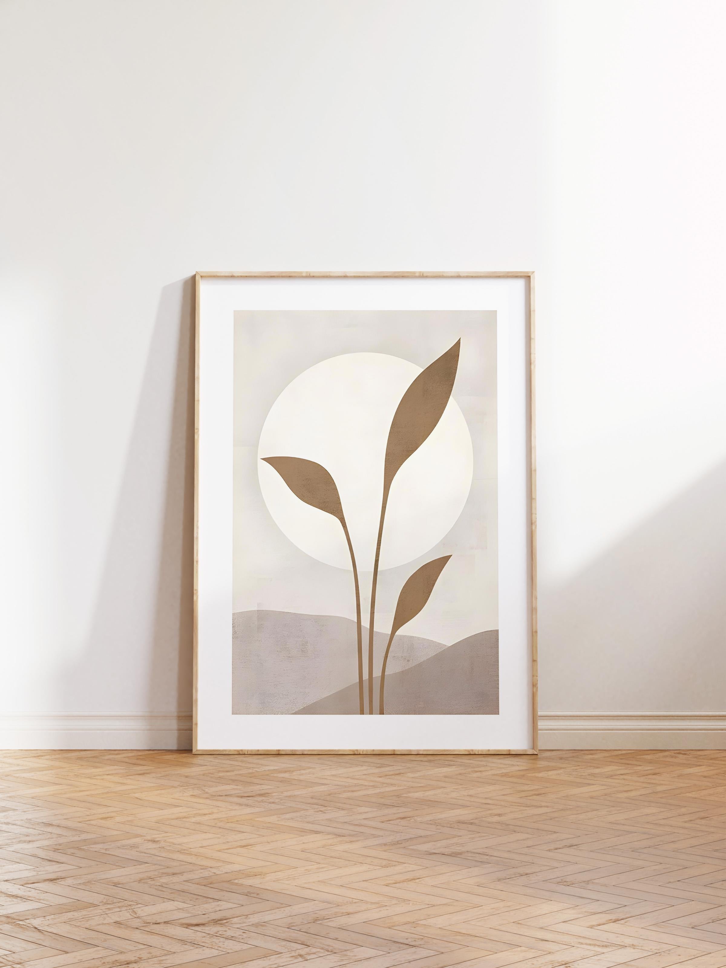 Ahşap Çerçeveli Tablo, Poster ve Çerçeve Seti, Beige Solar Comfort Serisi NO:108579