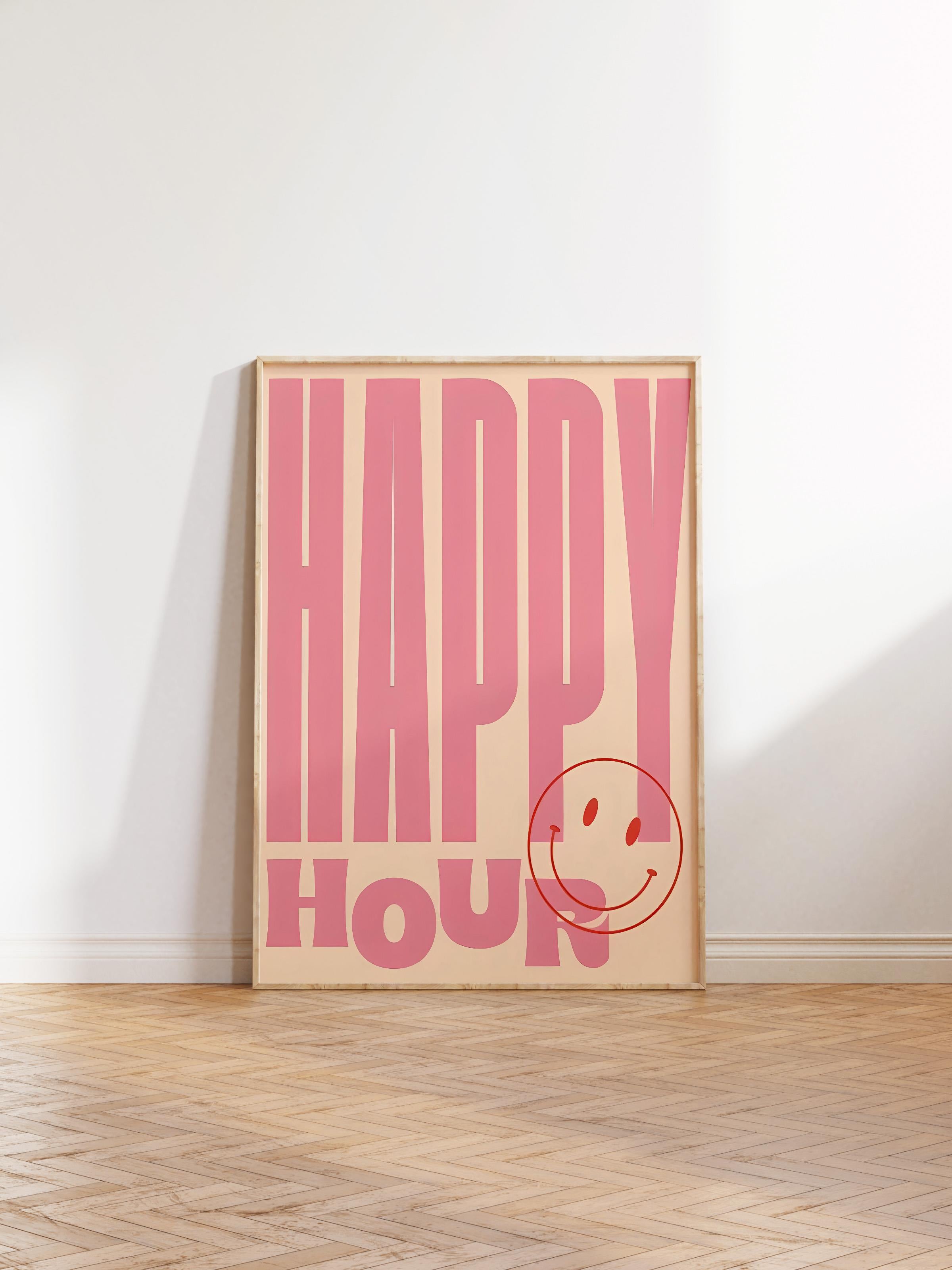 Ahşap Çerçeveli Tablo, Poster ve Çerçeve Seti, Happy Hour Pink Comfort Serisi NO:108726