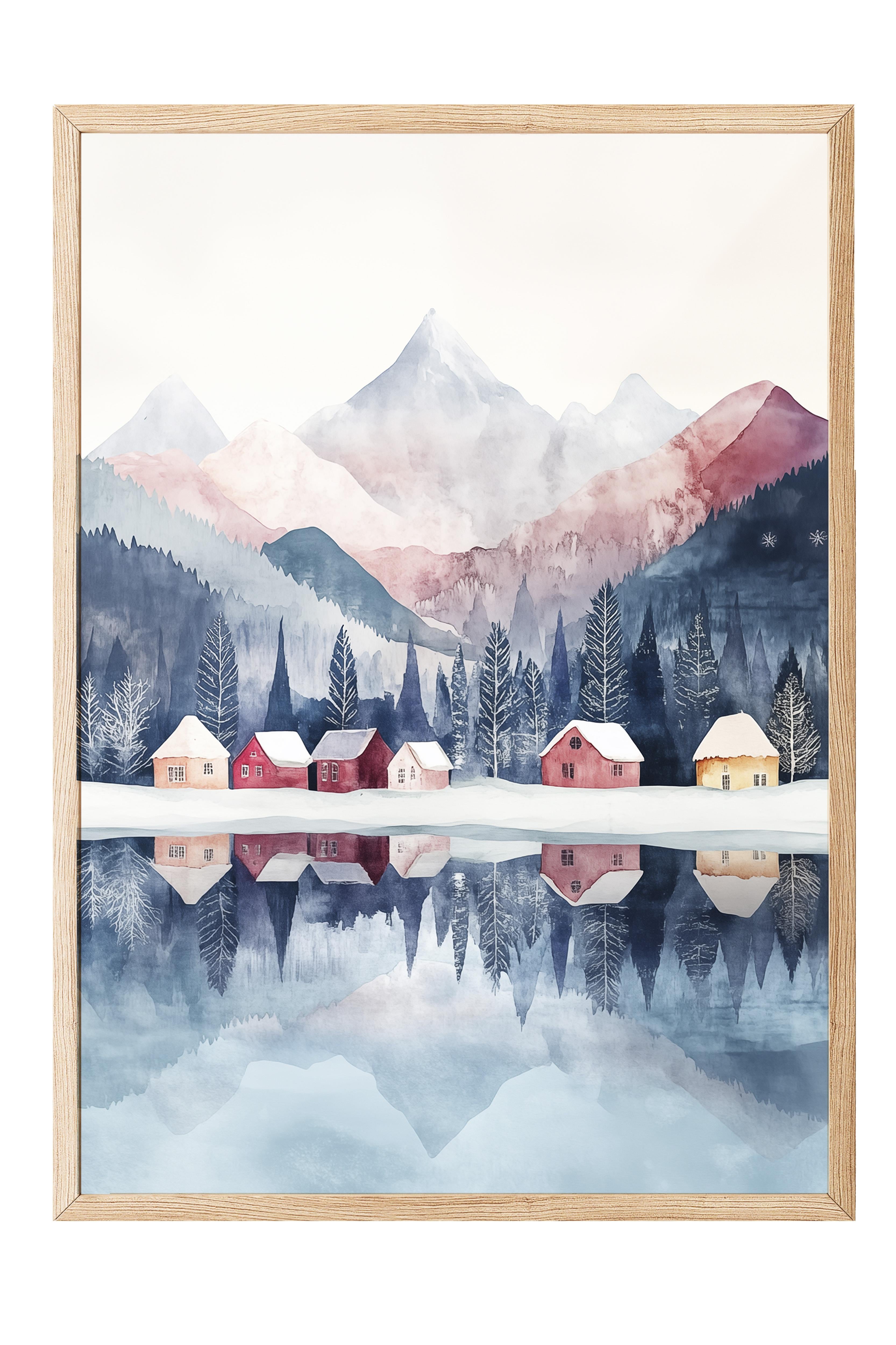 Ahşap Çerçeveli Tablo, Poster ve Çerçeve Seti, Yılbaşı Comfort Serisi NO:108784