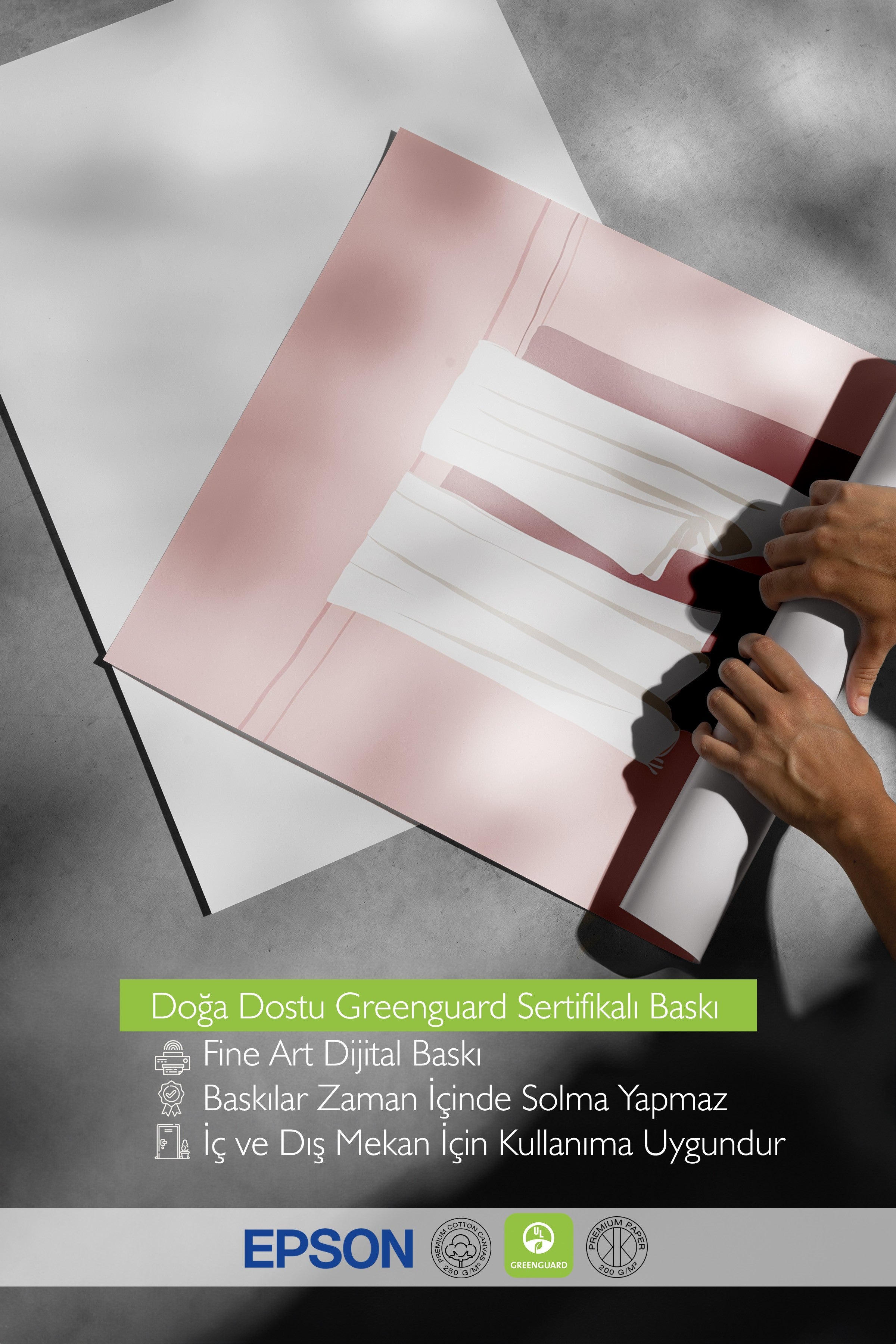 Ahşap Çerçeveli Tablo, Şapka, Havlu, Minimalist, Düz İllüstrasyon, Pastel Tonlar, Beyaz Renk Poster, 2025 Yaz Seçkisi, NO:109800
