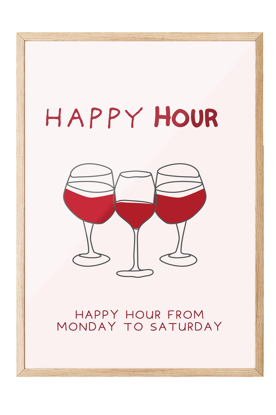 HAPPY HOUR Poster Poster – Ahşap Çerçeveli Tablo